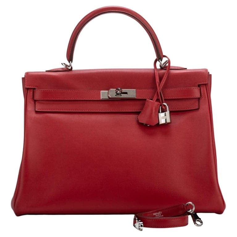 Kelly 35 Swift Rouge Casaque Palladium