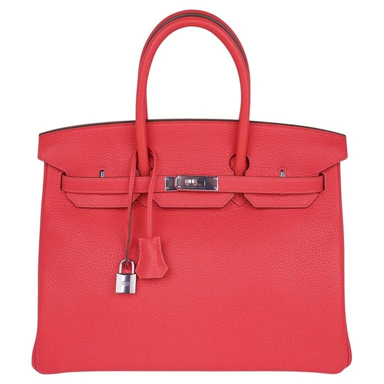 Birkin 35 Clemence Rose Jaipur Palladium