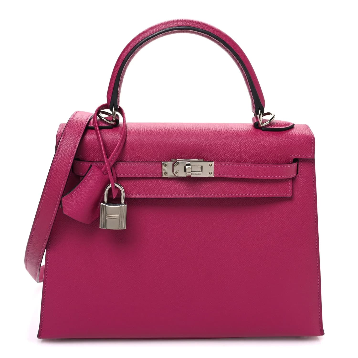 Kelly 25 Epsom Rose Pourpre/Sienne Palladium