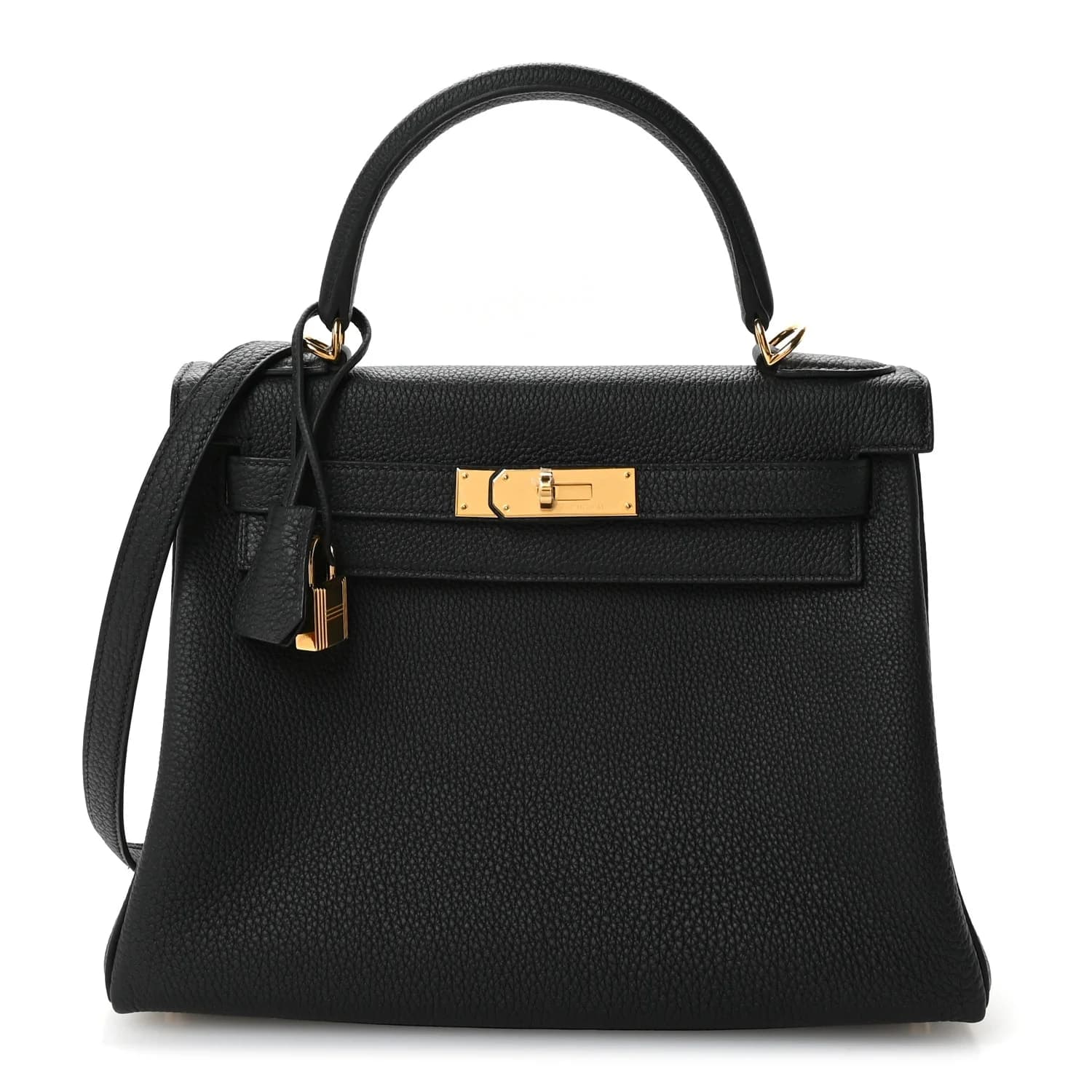 Kelly 28 Togo Black Gold