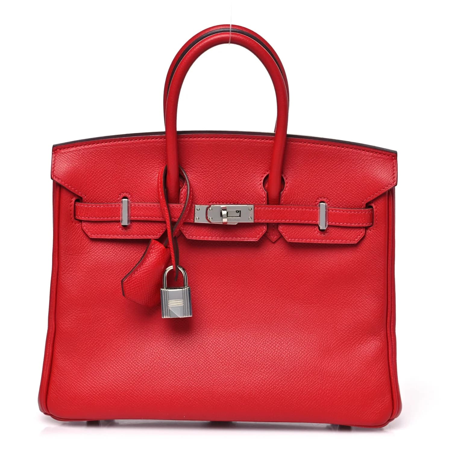 Birkin 25 Epsom Rouge Casaque Palladium