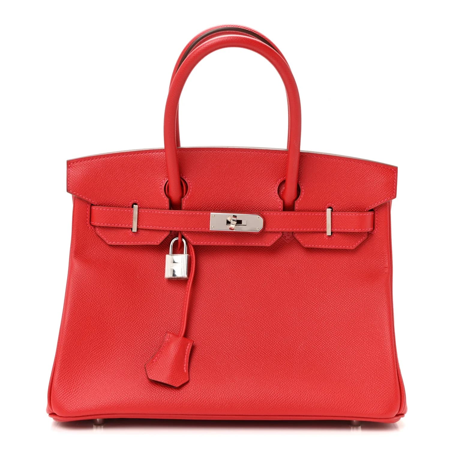Birkin 30 Epsom Rouge Casaque Palladium