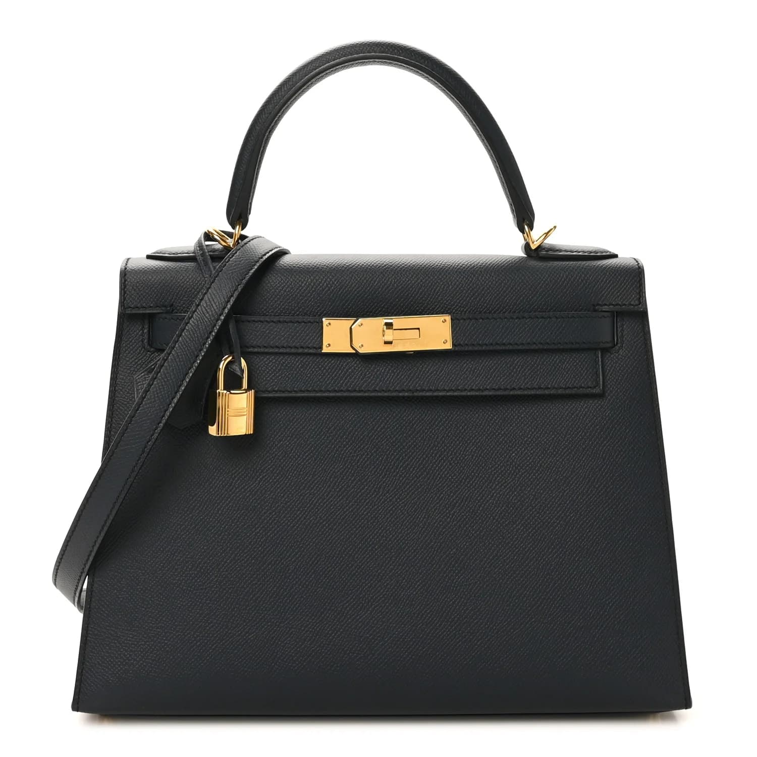 Kelly 28 Epsom Bleu Indigo Gold