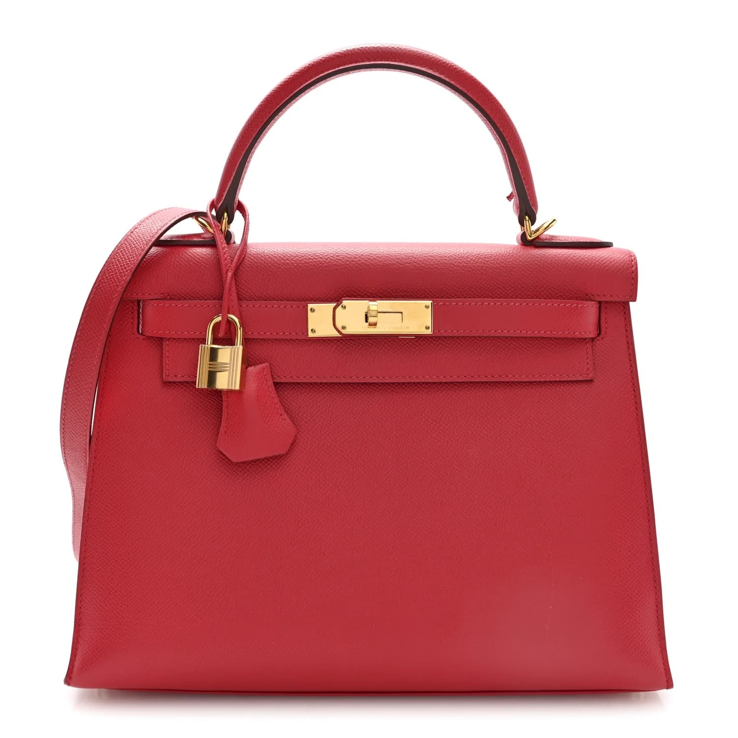 Kelly 28 Epsom Rouge Casaque Gold