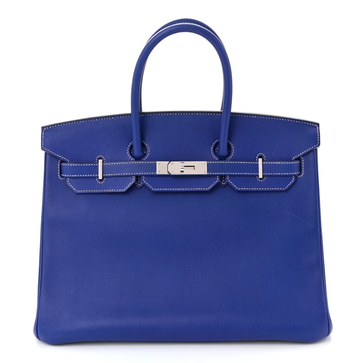 Birkin 35 Epsom Bleu Electrique/Mykonos Palladium