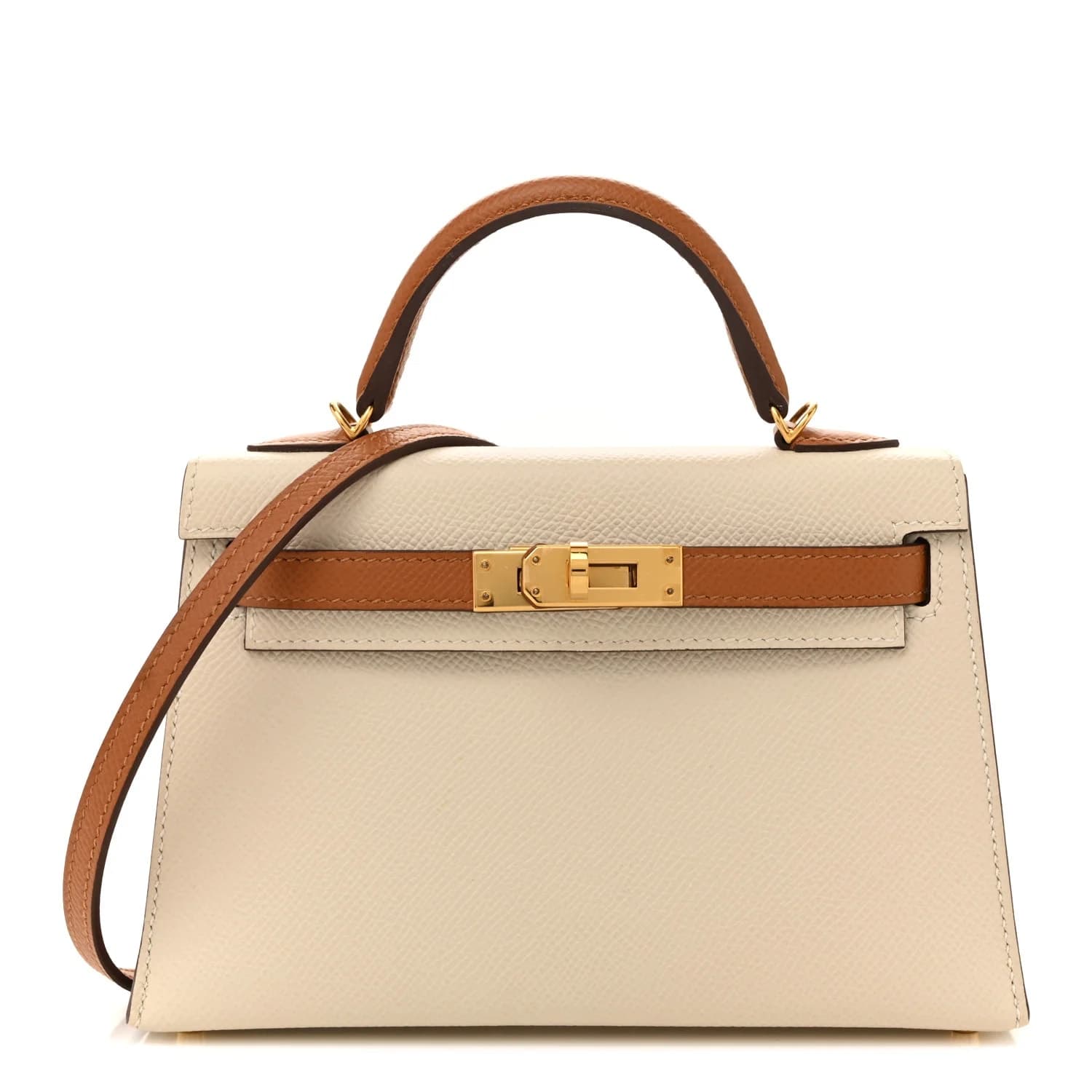 Mini Kelly 20 Epsom Craie/Gold Gold