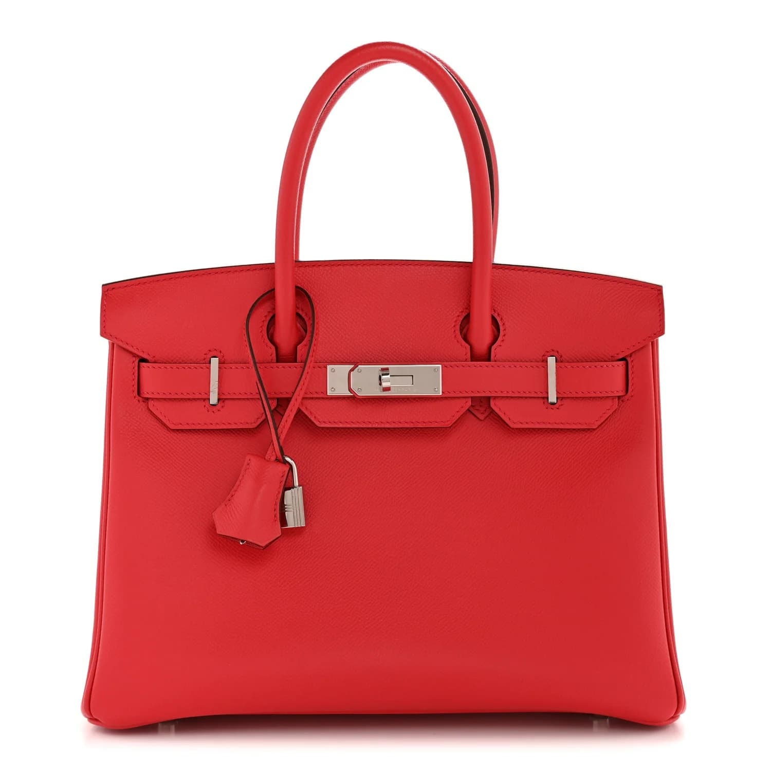 Birkin 30 Epsom Rouge Casaque Palladium