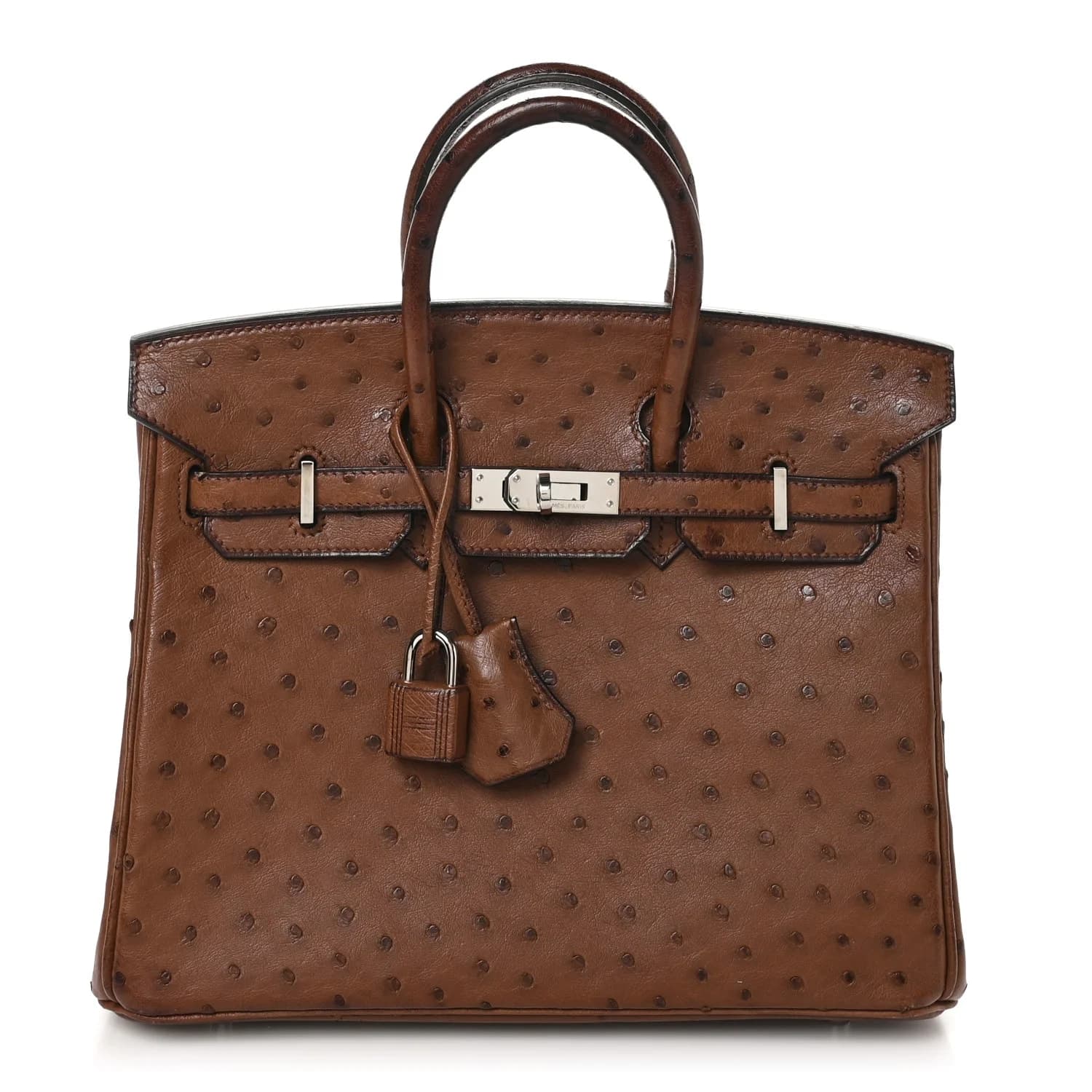 Birkin 25 Ostrich Noisette Palladium