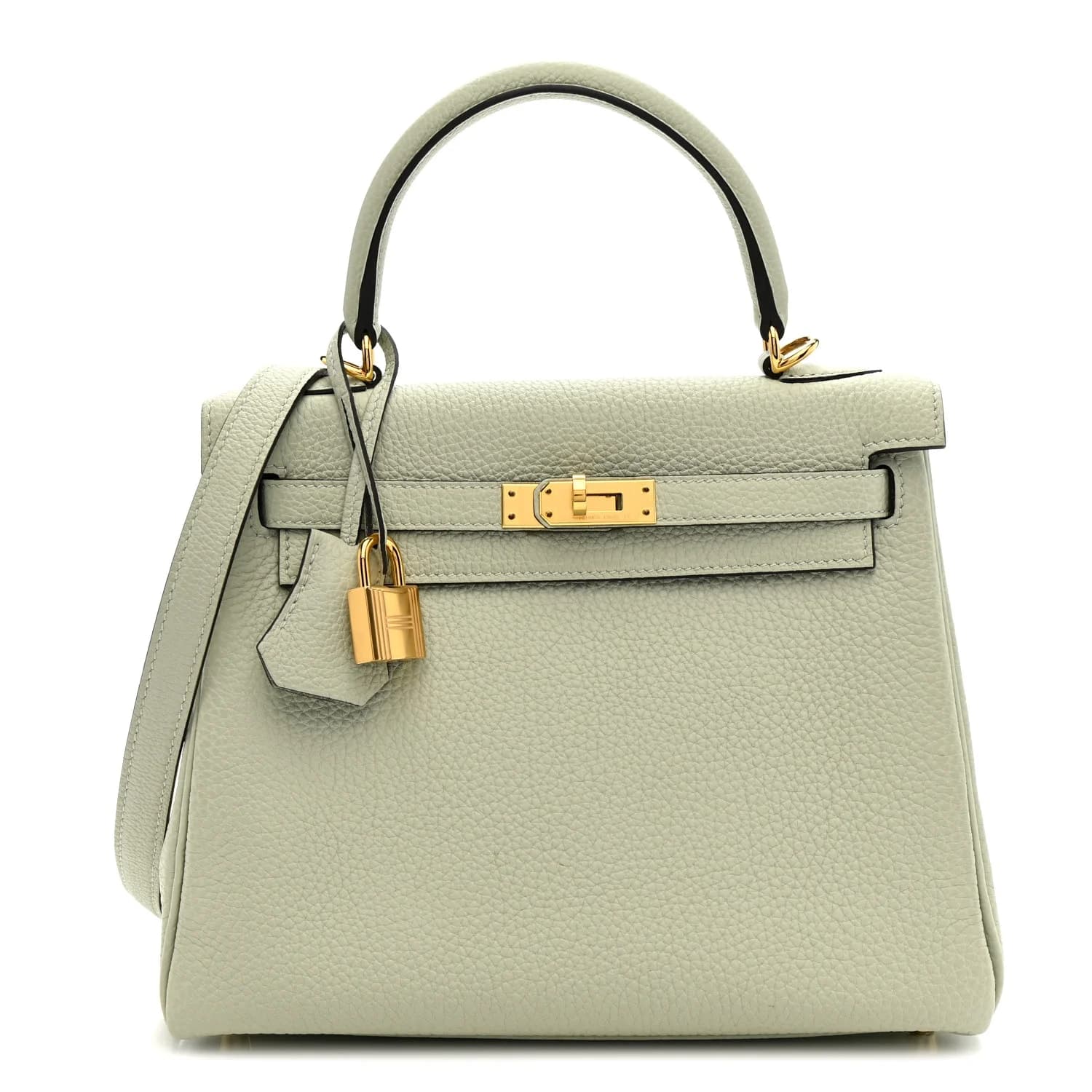 Kelly 25 Togo Gris Neve Gold