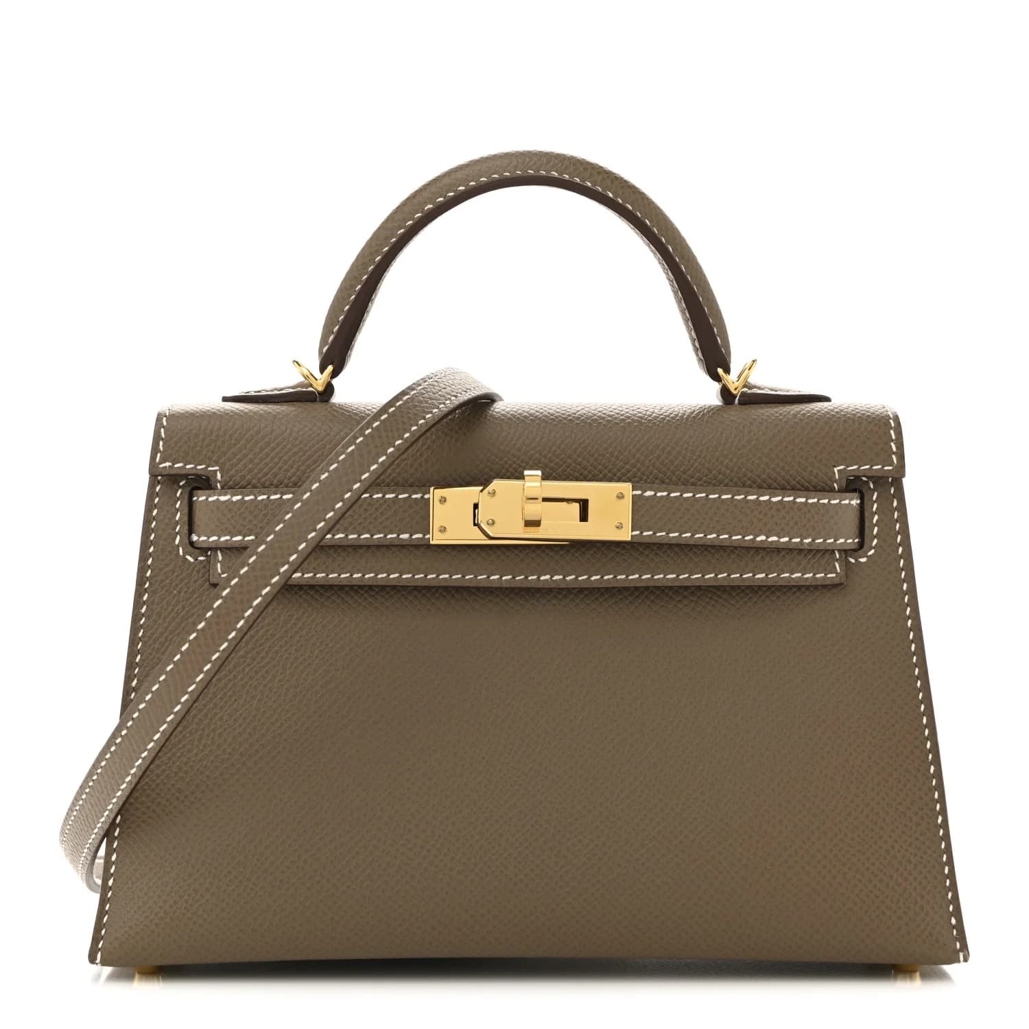 Mini Kelly 20 Epsom Etoupe Gold