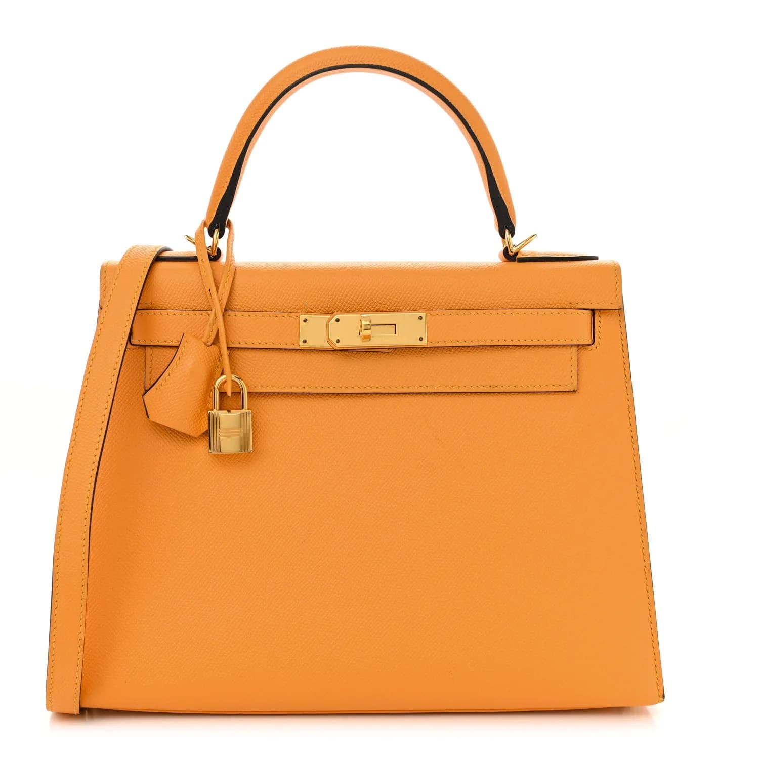 Kelly 28 Epsom Jaune D'or/Etain Gold