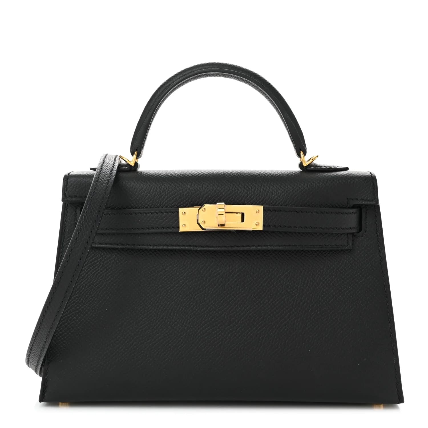 Mini Kelly 20 Epsom Black Gold