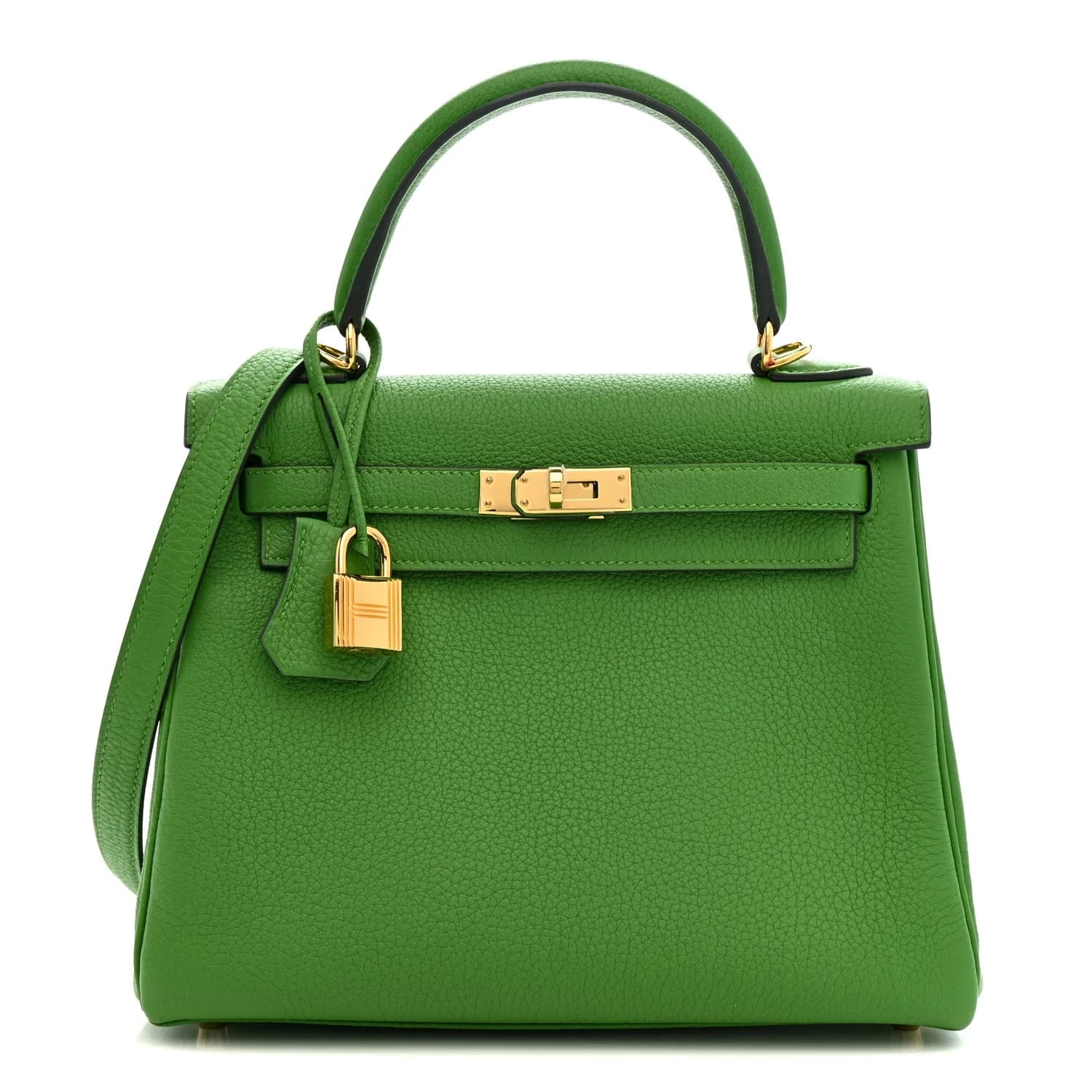 Kelly 25 Togo Vert Yucca Gold