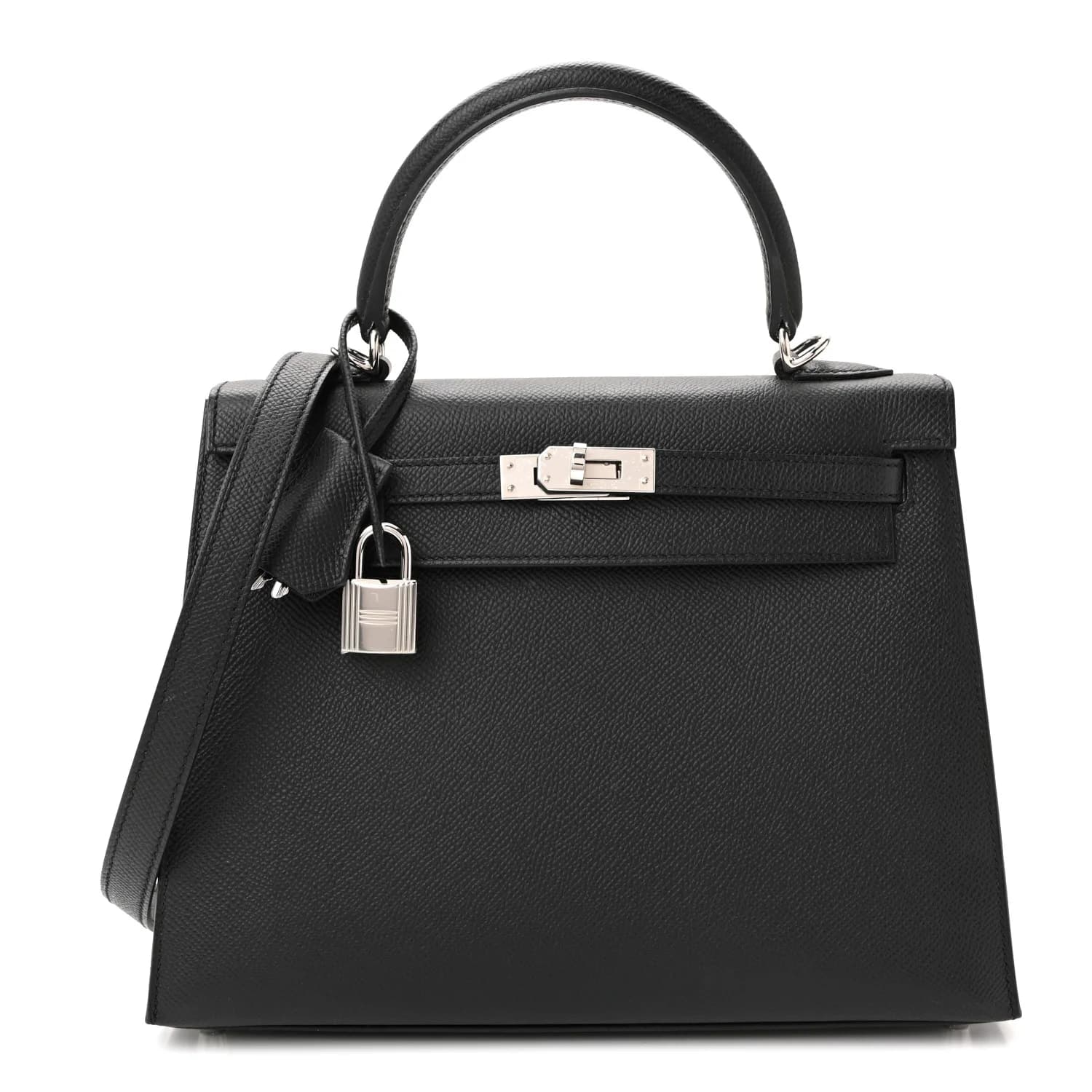 Kelly 25 Epsom Black Palladium