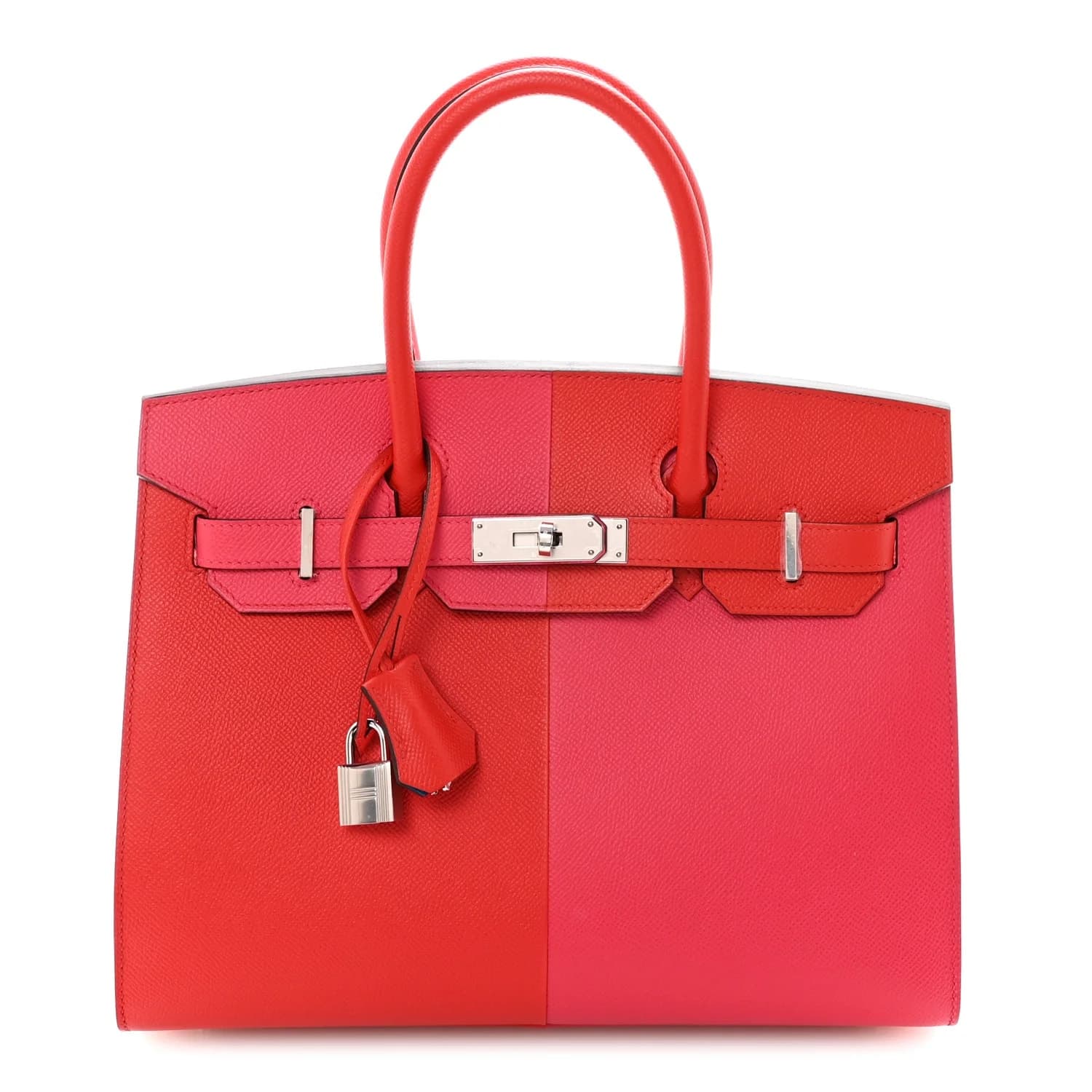 Birkin 30 Epsom Rouge Coeur/Rose Extreme/Bleu Zanzibar Palladium