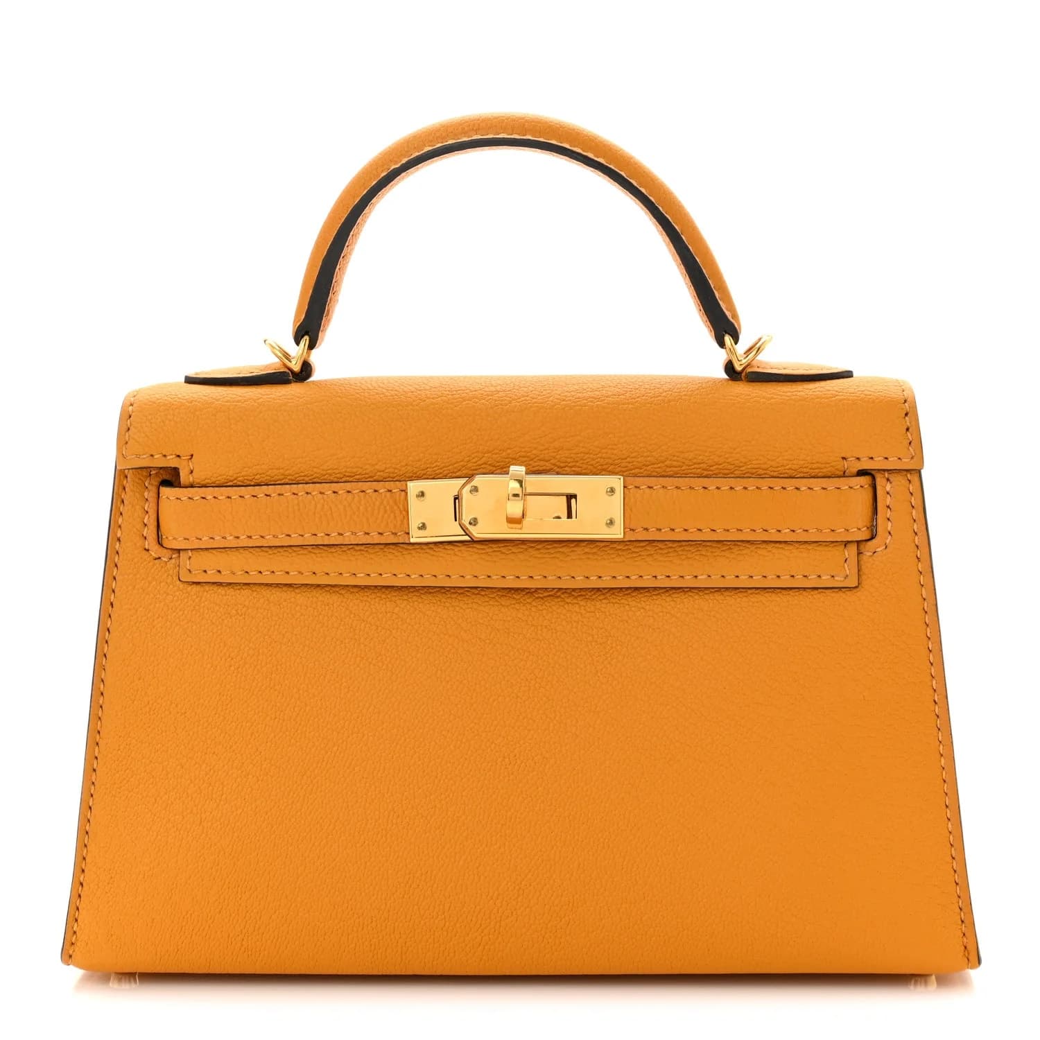 Mini Kelly 20 Chèvre Mysore Jaune D'or Gold