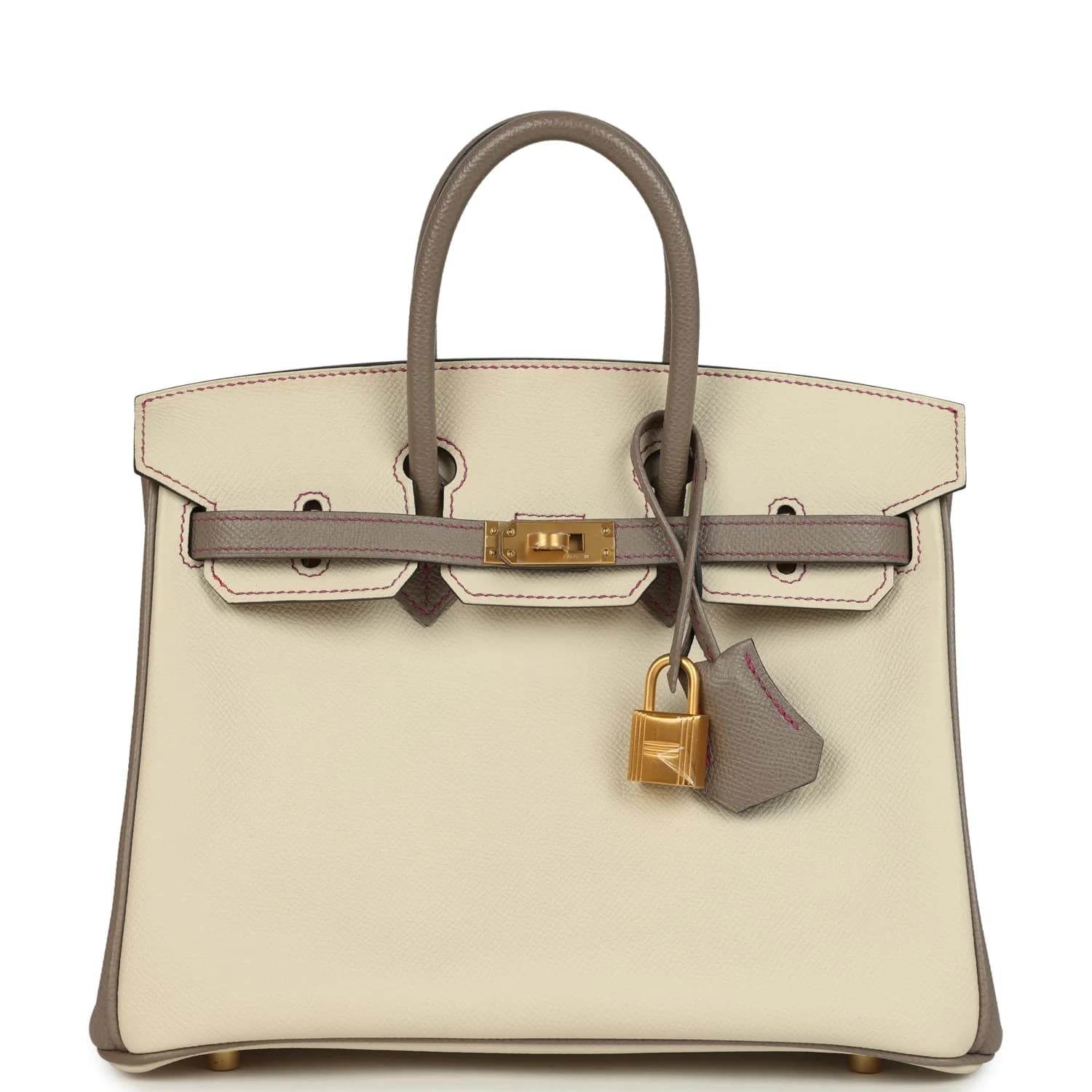 Birkin 25 Epsom Craie/Gris Asphalte Brushed Palladium