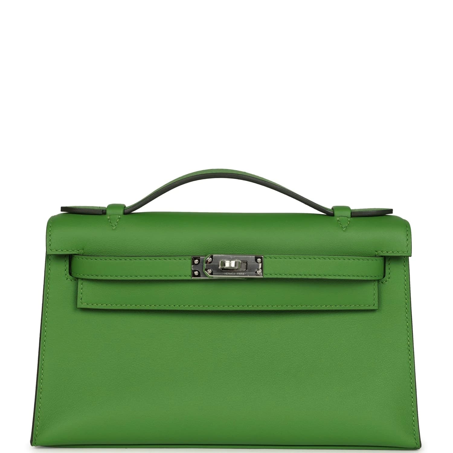 Kelly Pochette Swift Vert Yucca Palladium