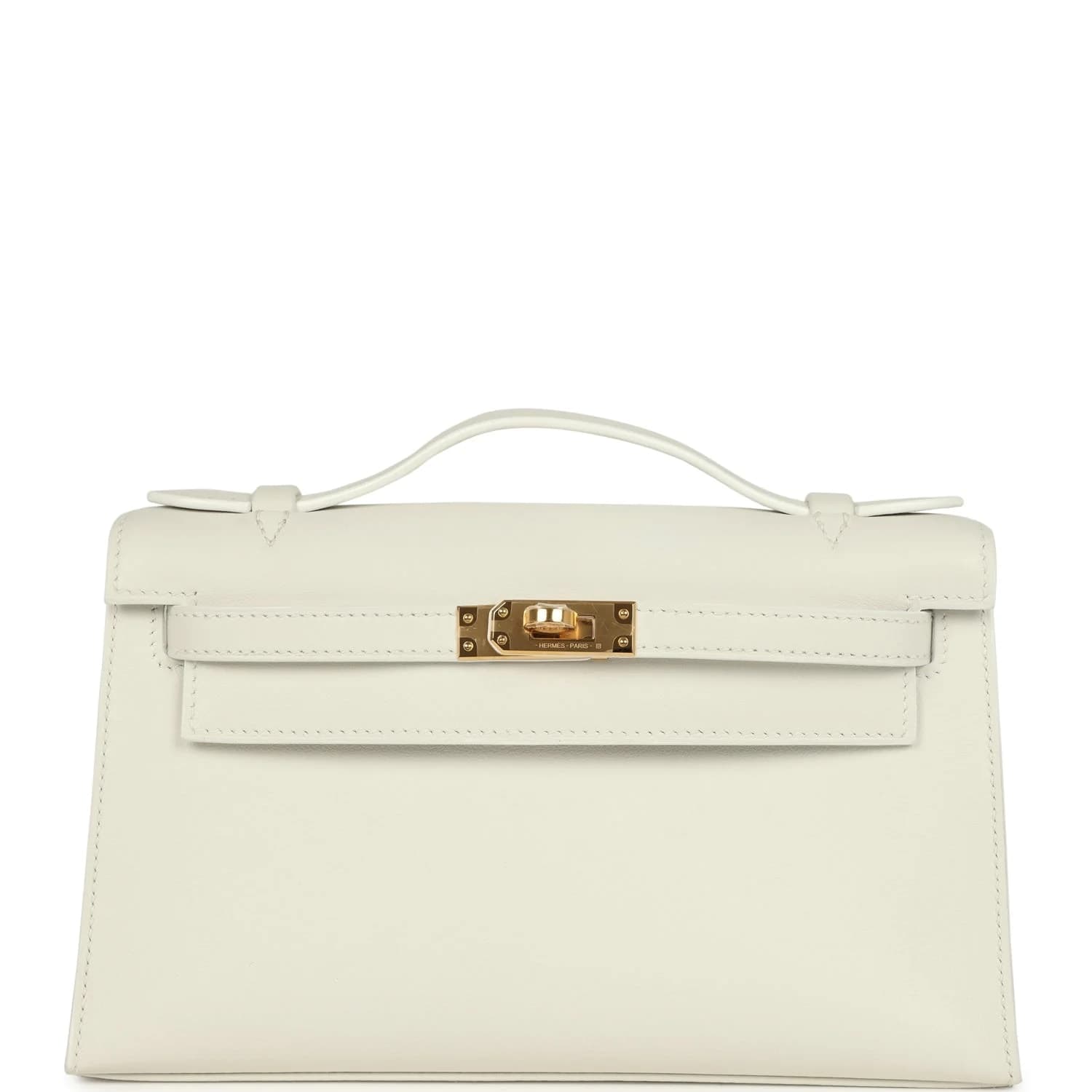 Kelly Pochette Swift White Gold
