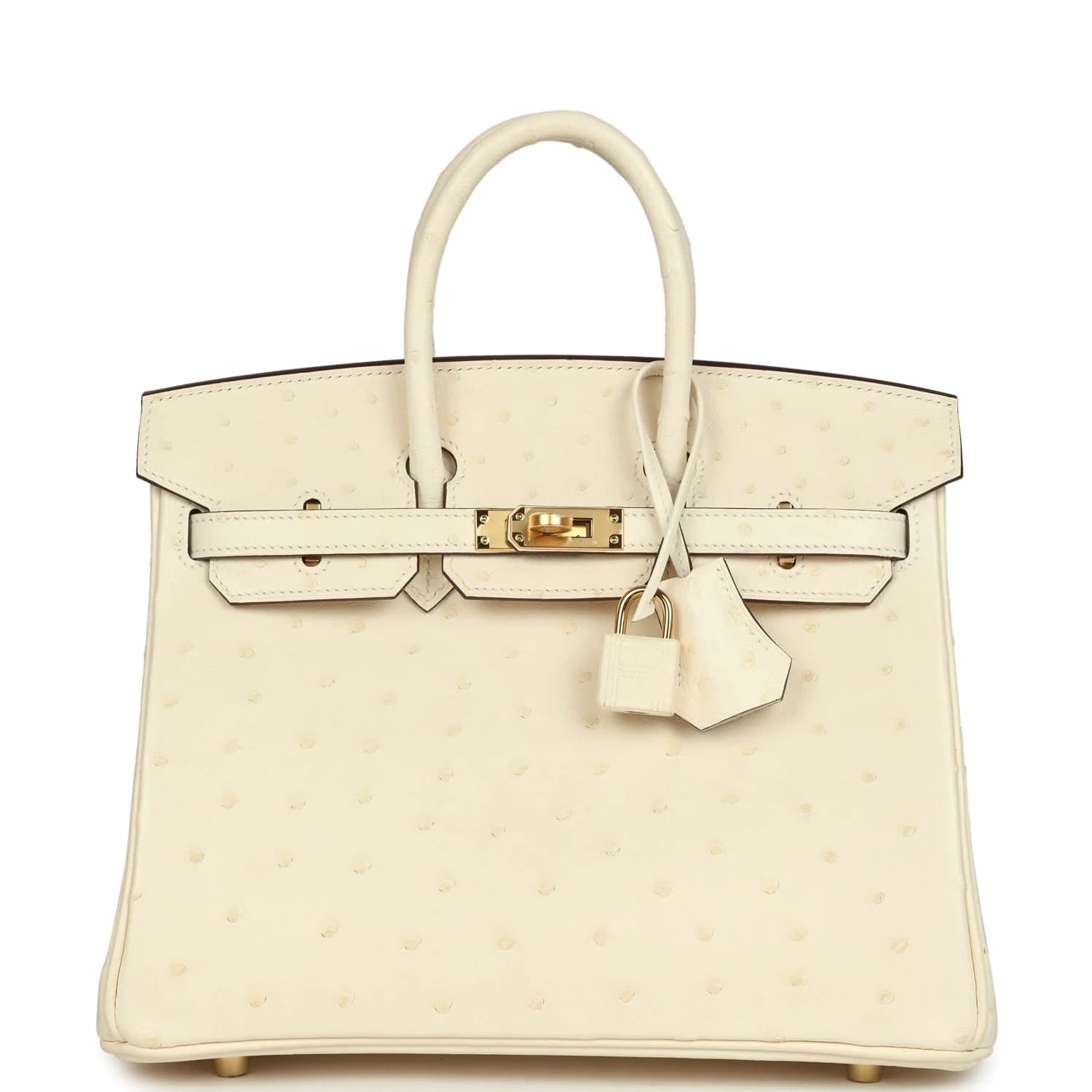 Birkin 25 Ostrich Nata Gold