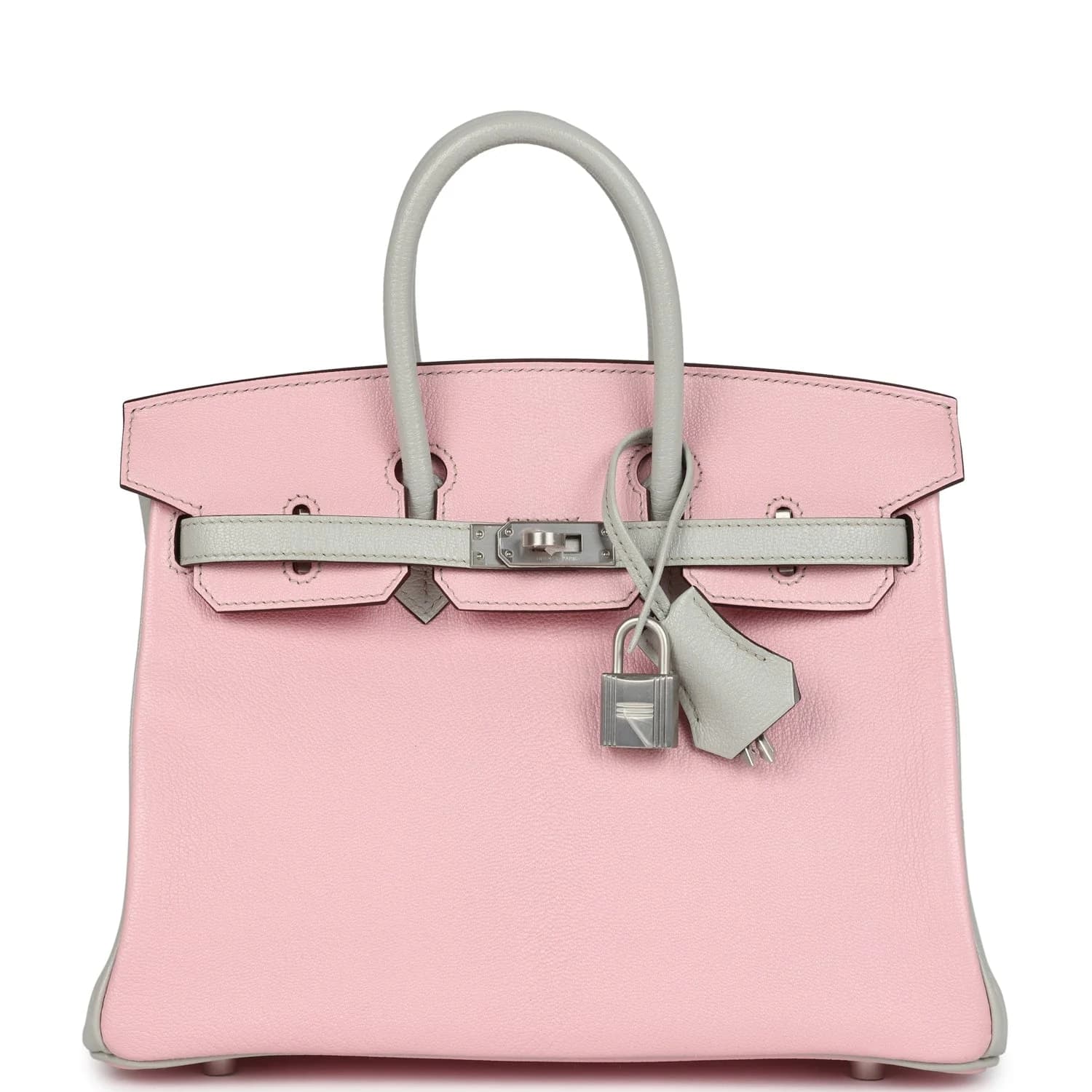 Birkin 25 Chevre Mysore Rose Sakura/Gris Perle Brushed Palladium