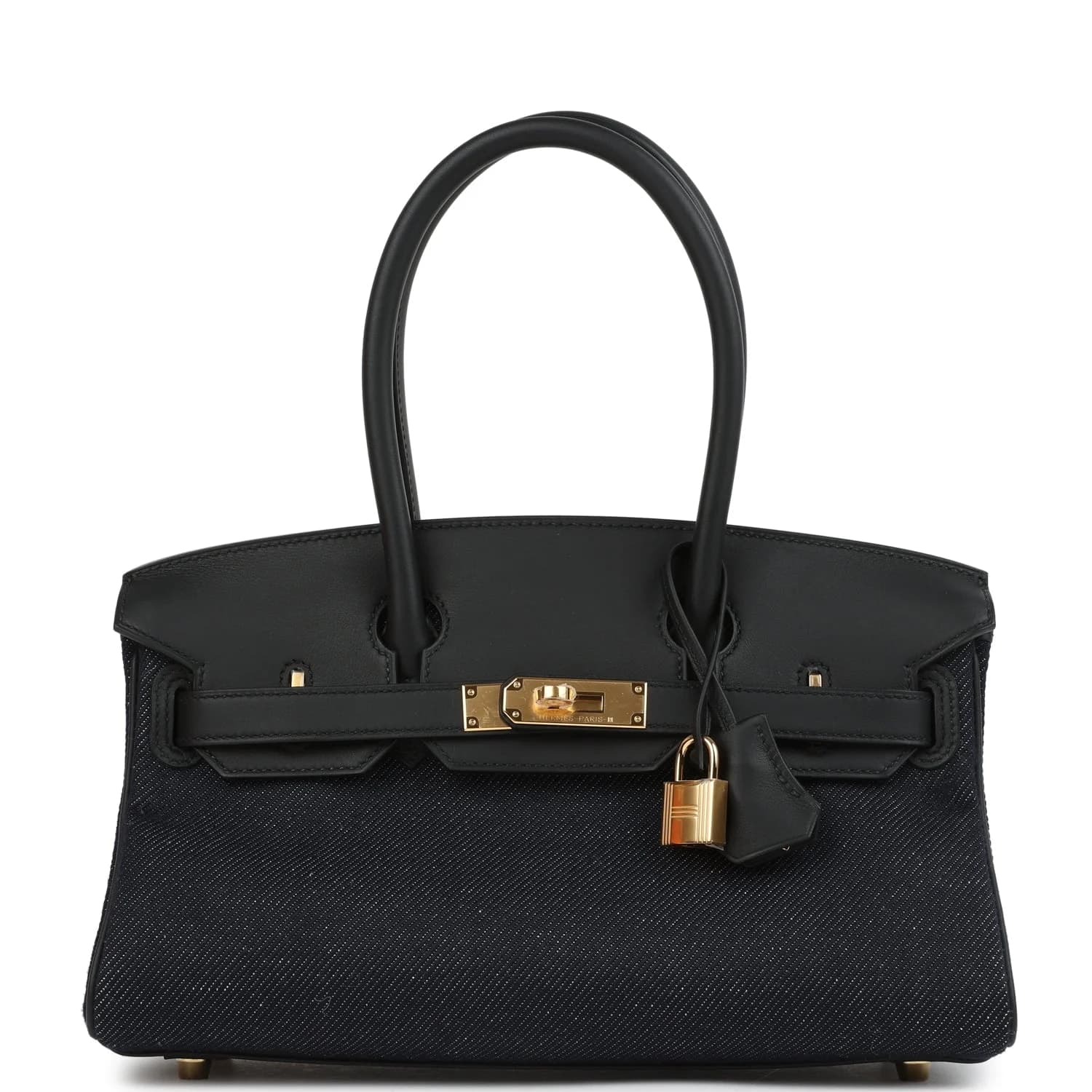 Shoulder Birkin Light 29 Swift & Denim Black/Bleu Indigo Gold