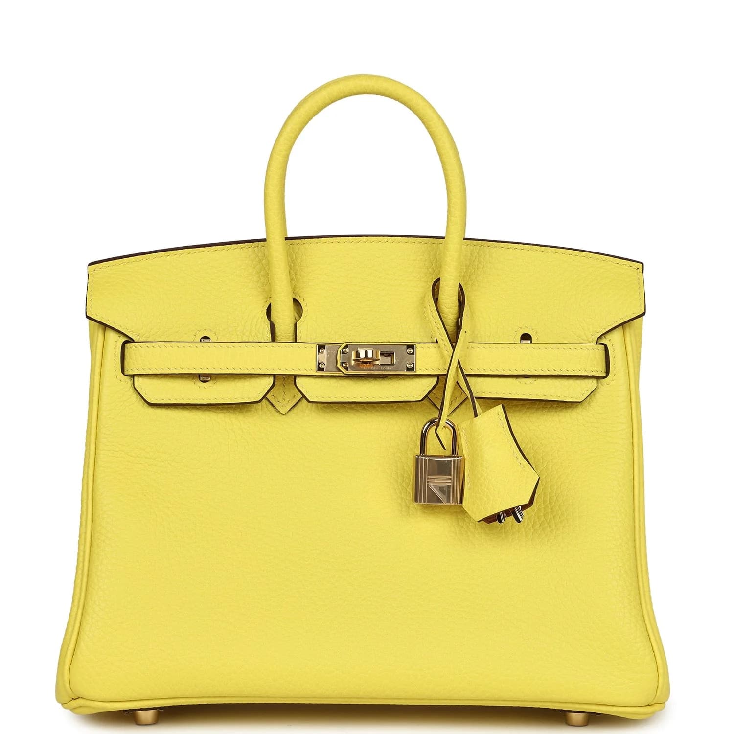 Birkin 25 Clemence Lime Permabrass