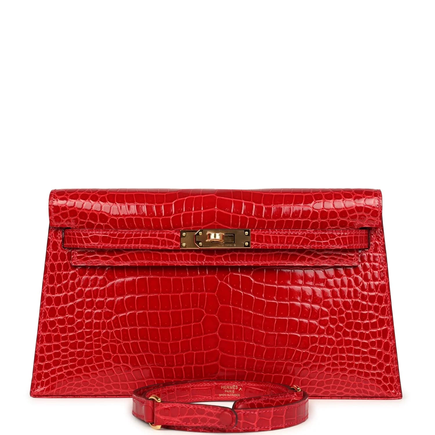 Kelly Elan Shiny Crocodile Porosus Braise Gold