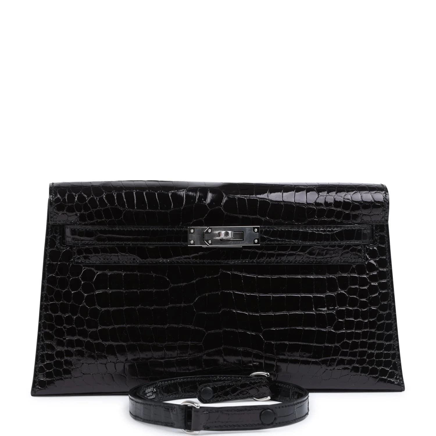 Kelly Elan Shiny Crocodile Porosus Black Palladium