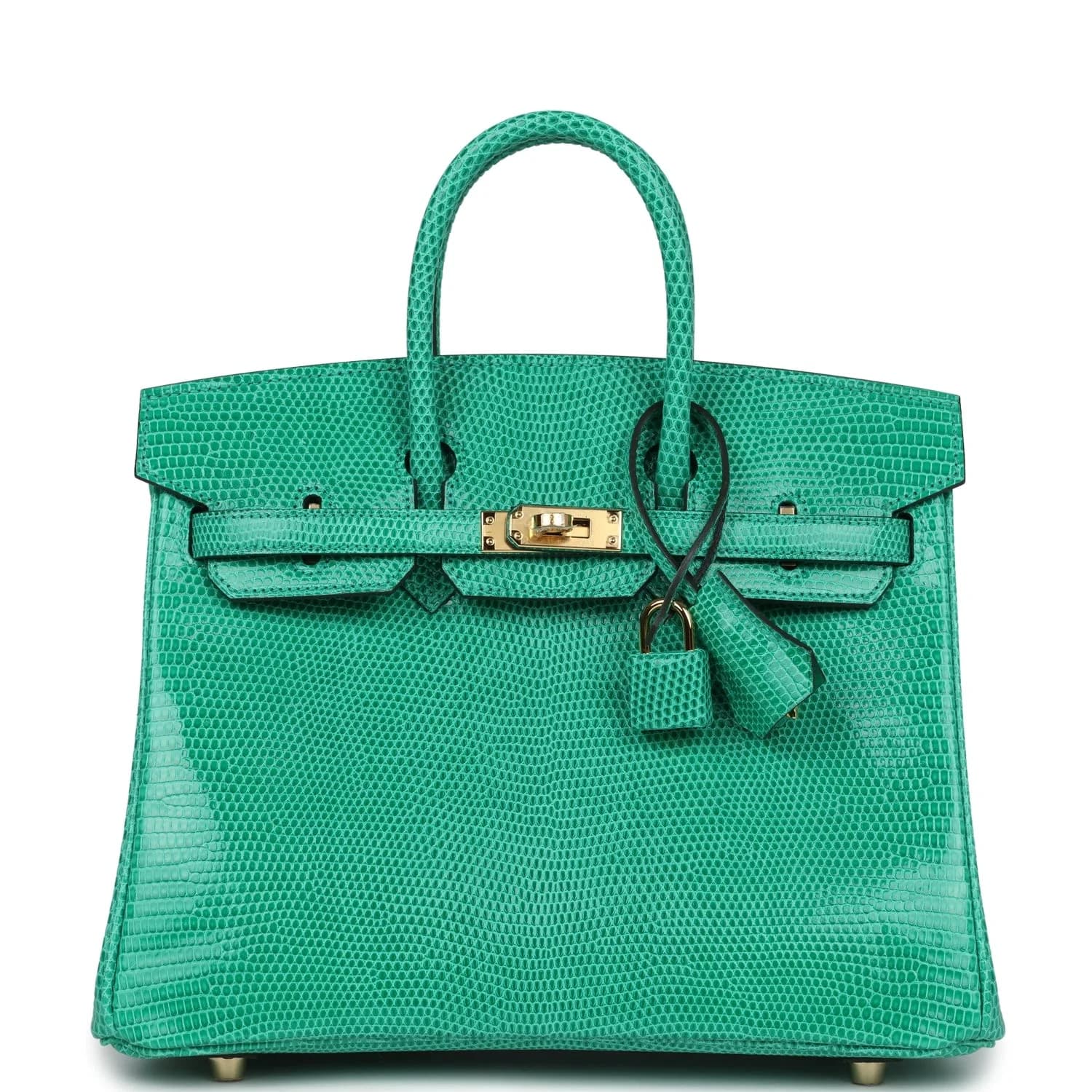 Birkin 25 Varanus Niloticus Lizard Menthe Gold