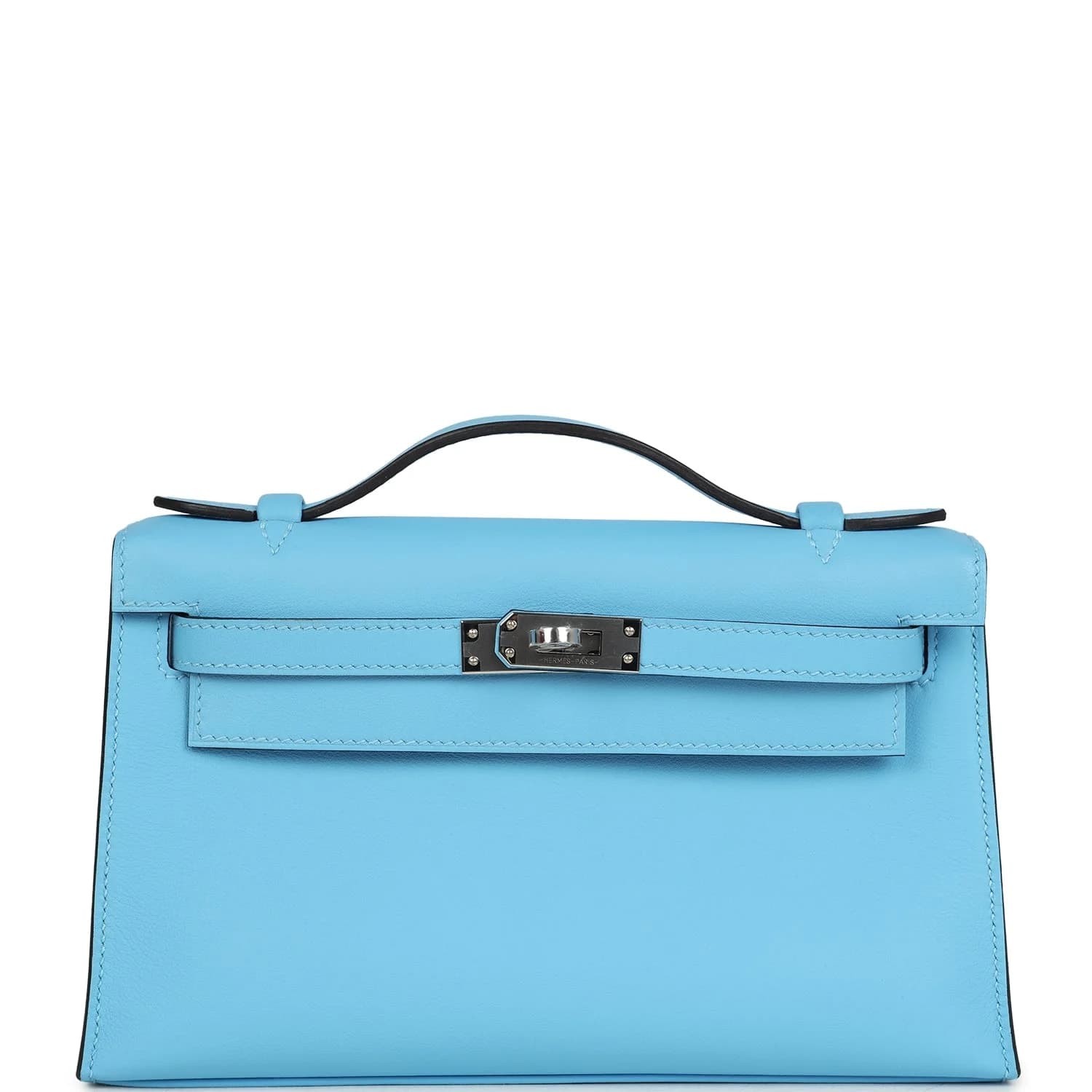 Kelly Pochette Swift Bleu Celeste Palladium