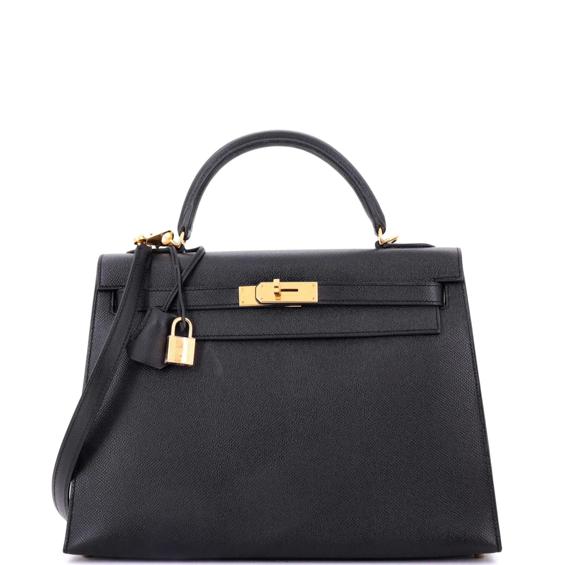 Kelly 32 Epsom Noir Gold
