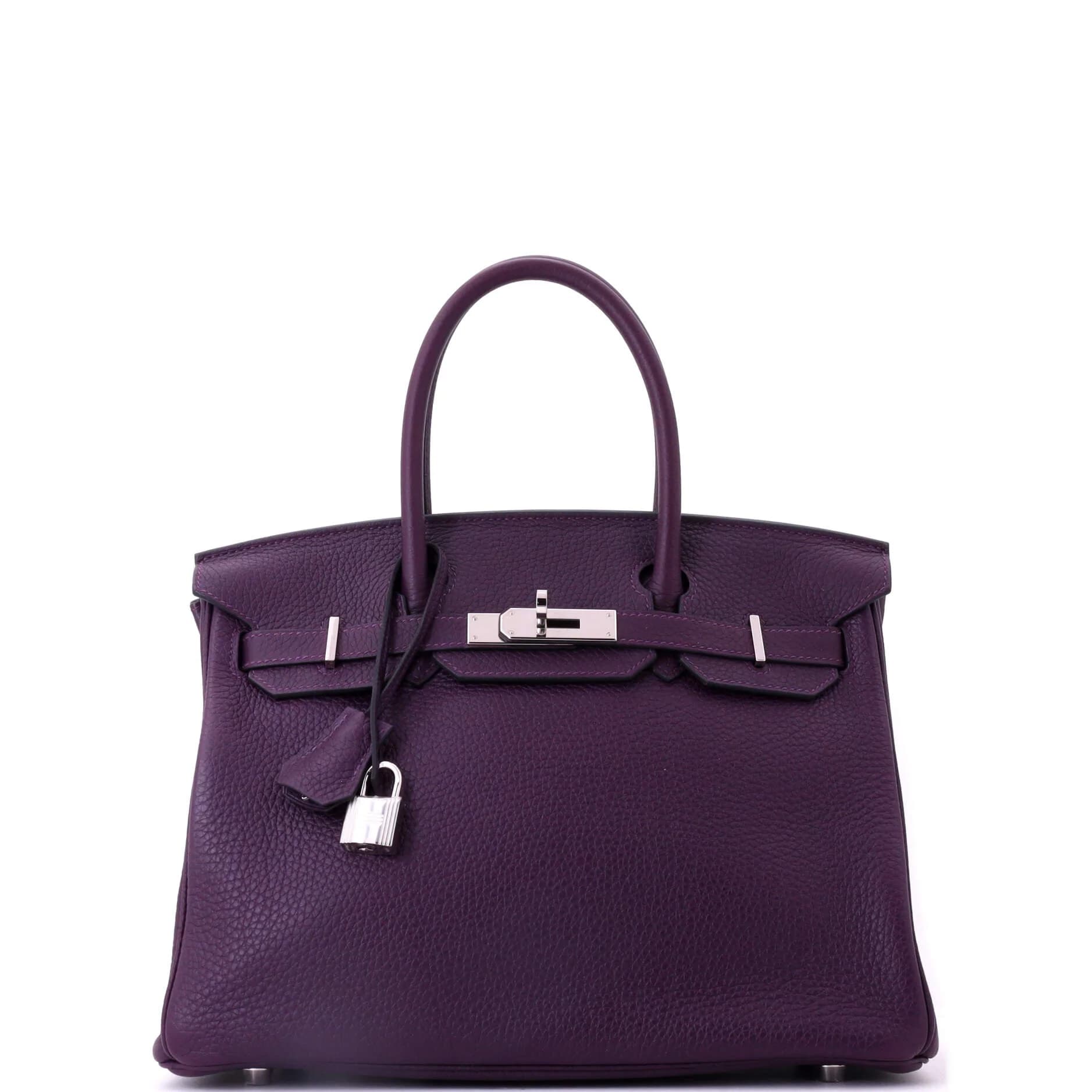 Birkin 30 Clemence Cassis Palladium