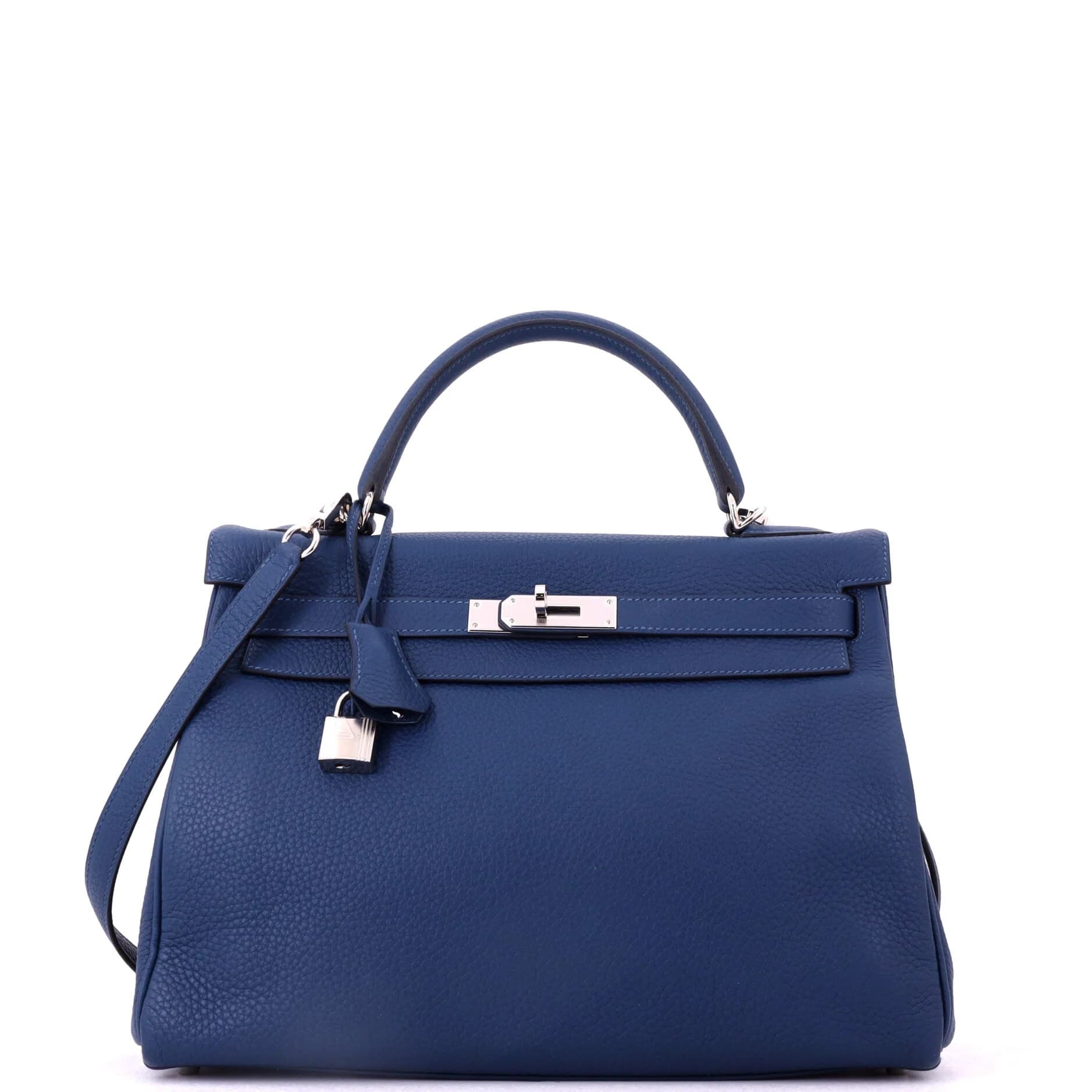 Kelly 32 Togo Deep Blue Palladium