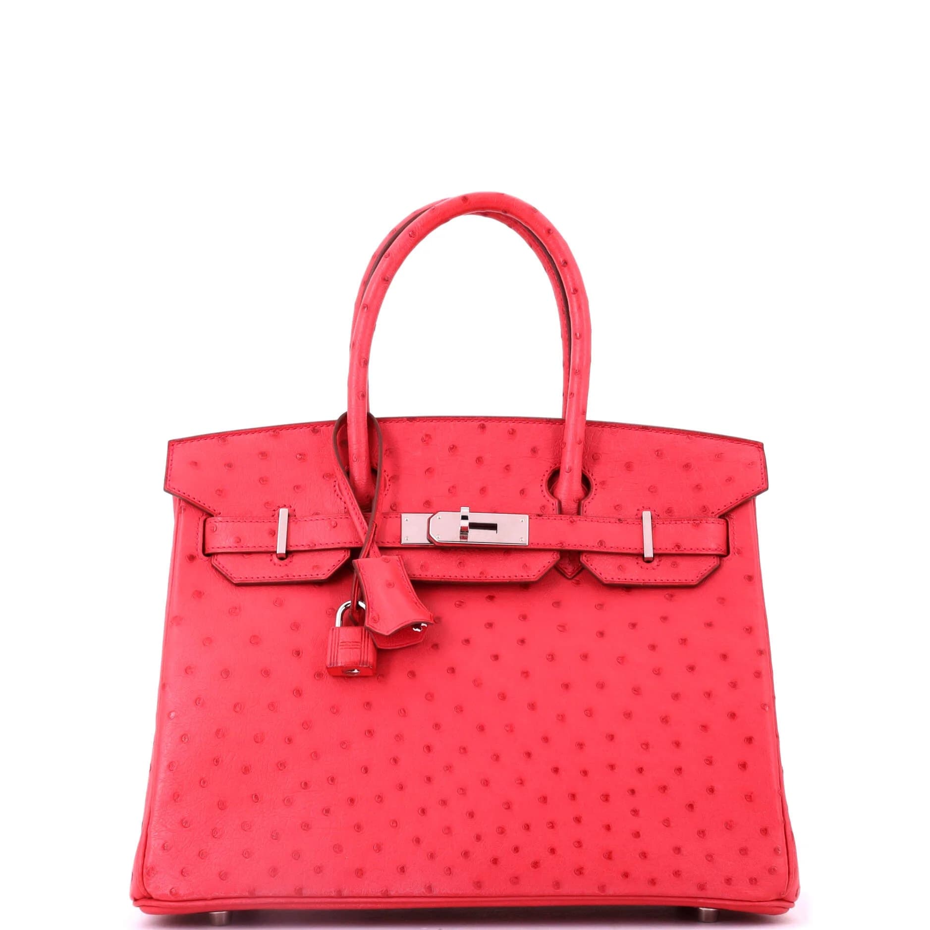 Birkin 30 Ostrich Bougainvillier Palladium