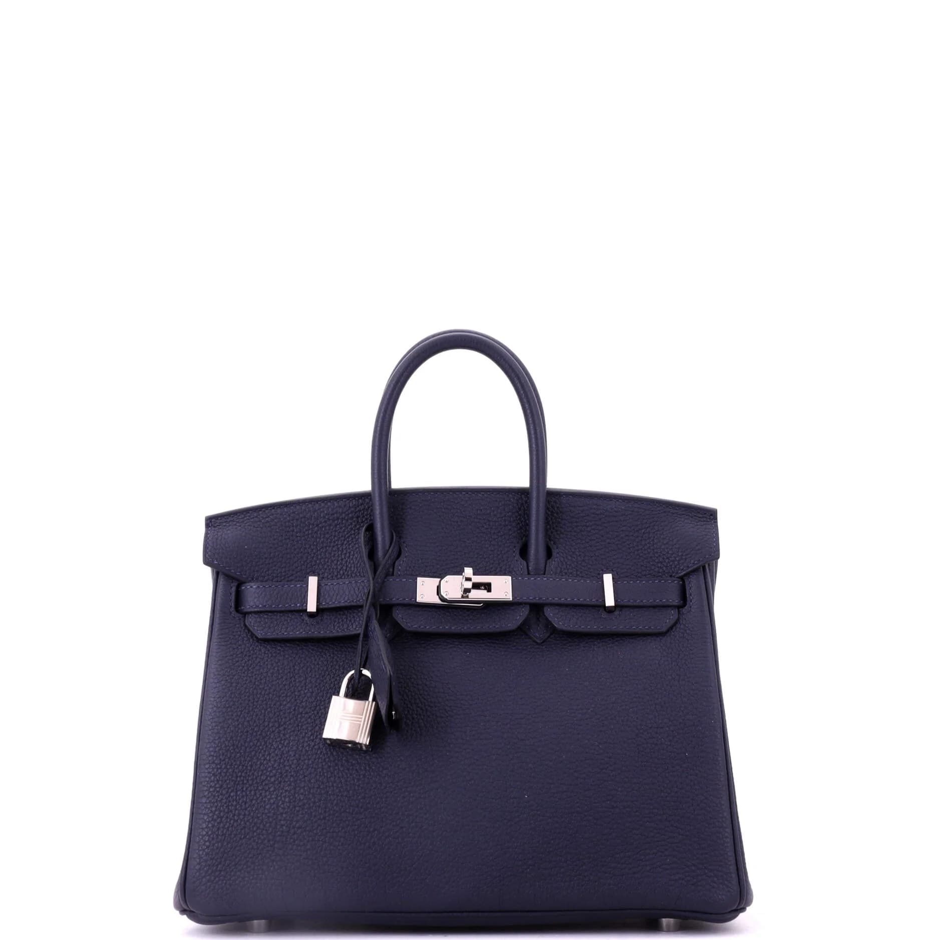 Birkin 25 Togo Bleu Nuit Palladium