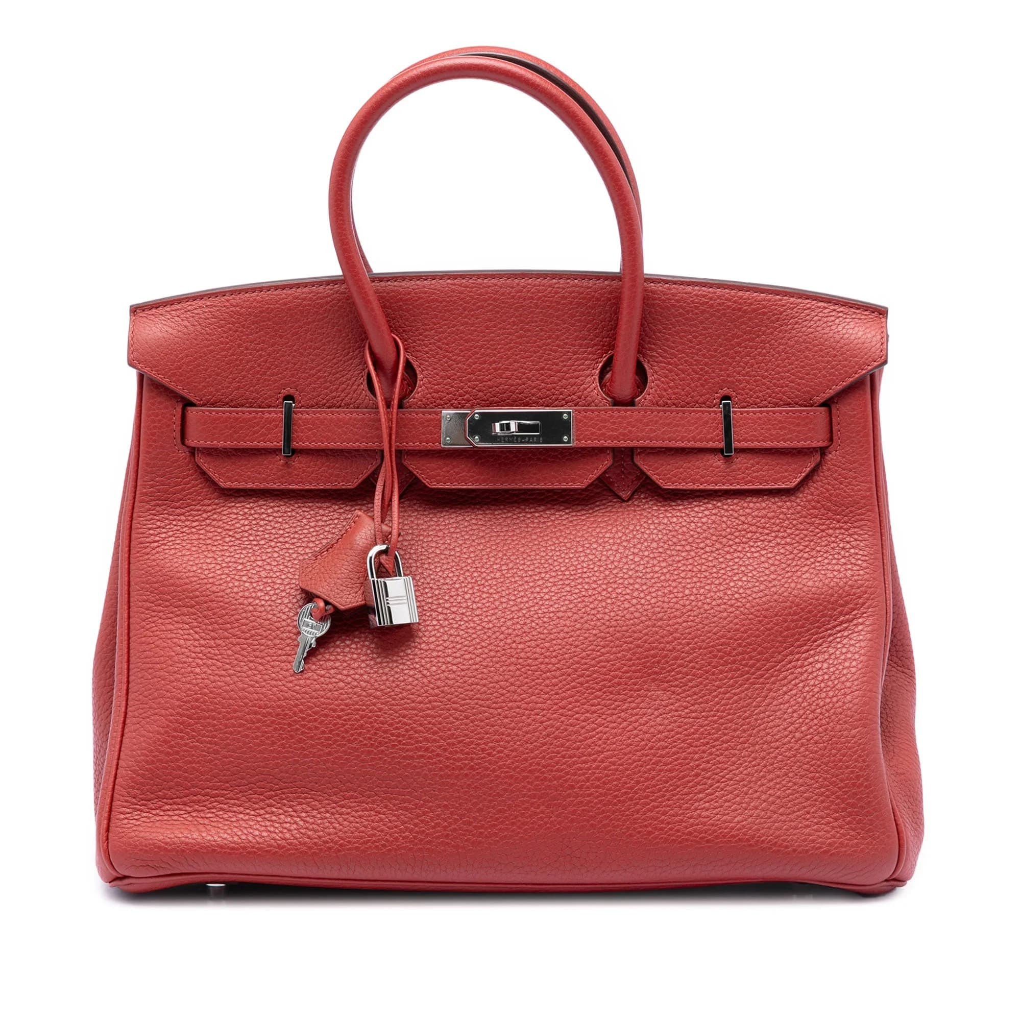 Birkin 35 Clemence Red Palladium
