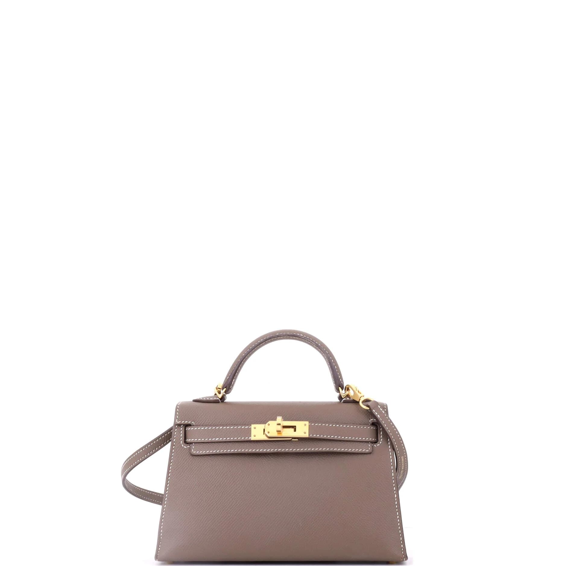 Mini Kelly 20 Epsom Etoupe Gold