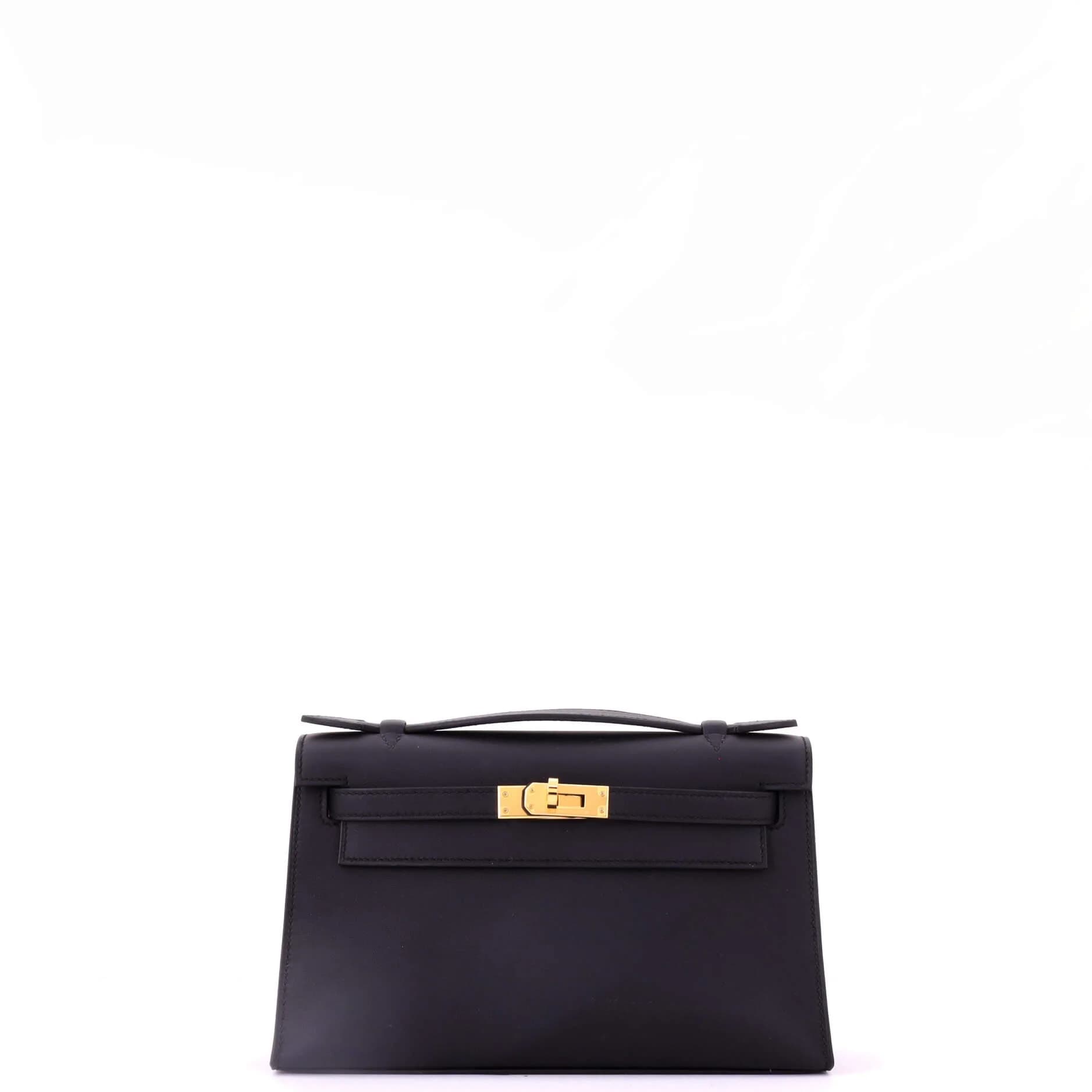 Kelly Pochette Swift Black Gold