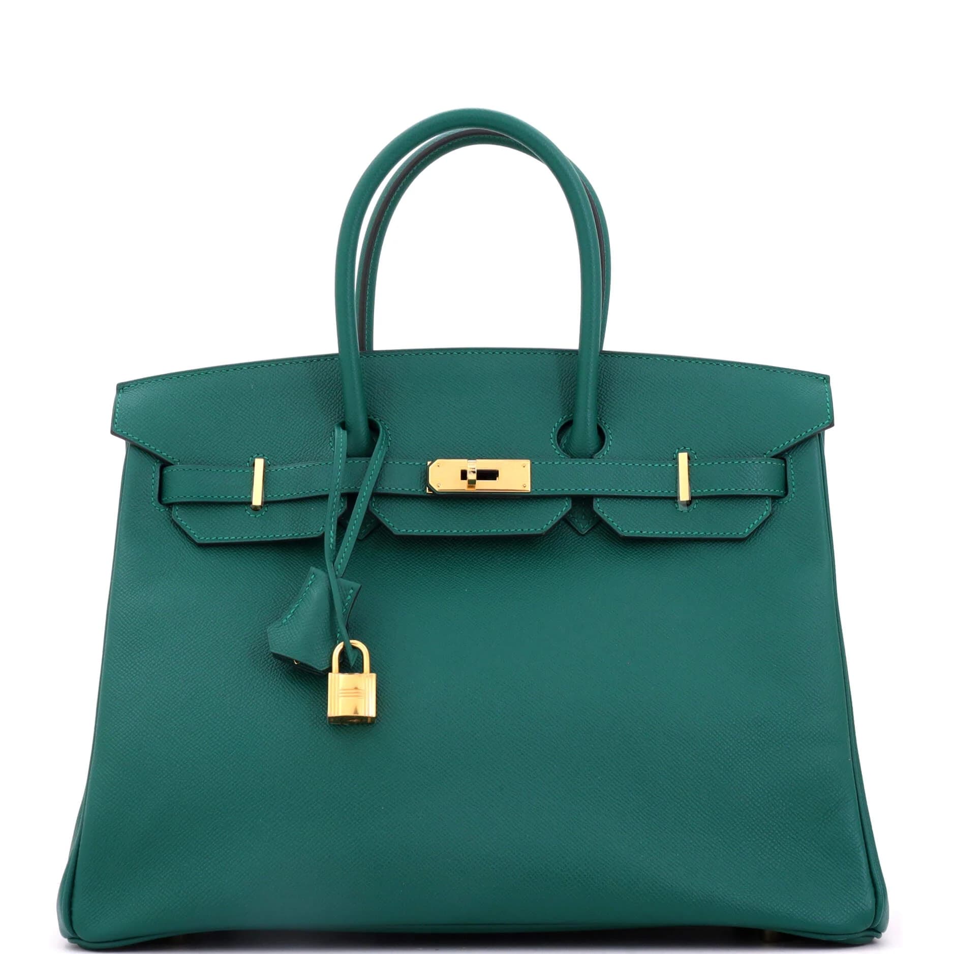 Birkin 35 Epsom Malachite Gold