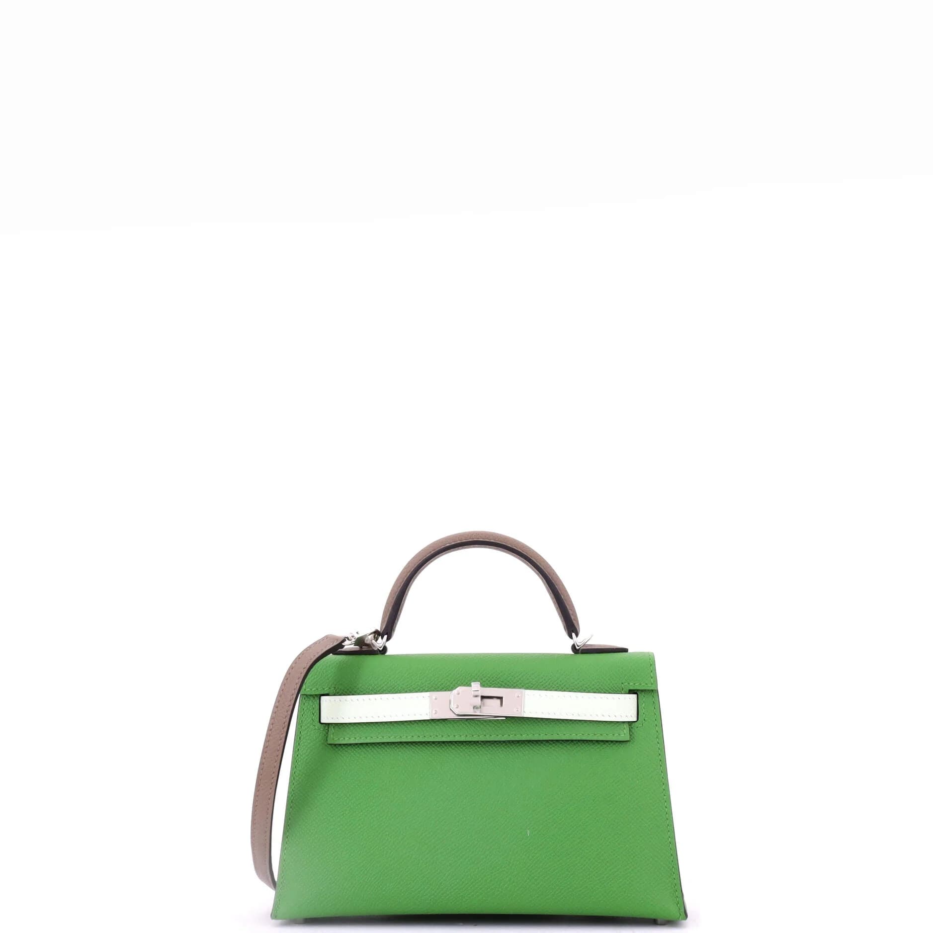 Mini Kelly 20 Epsom Vert Yucca/Vert Fizz/Etoupe Palladium