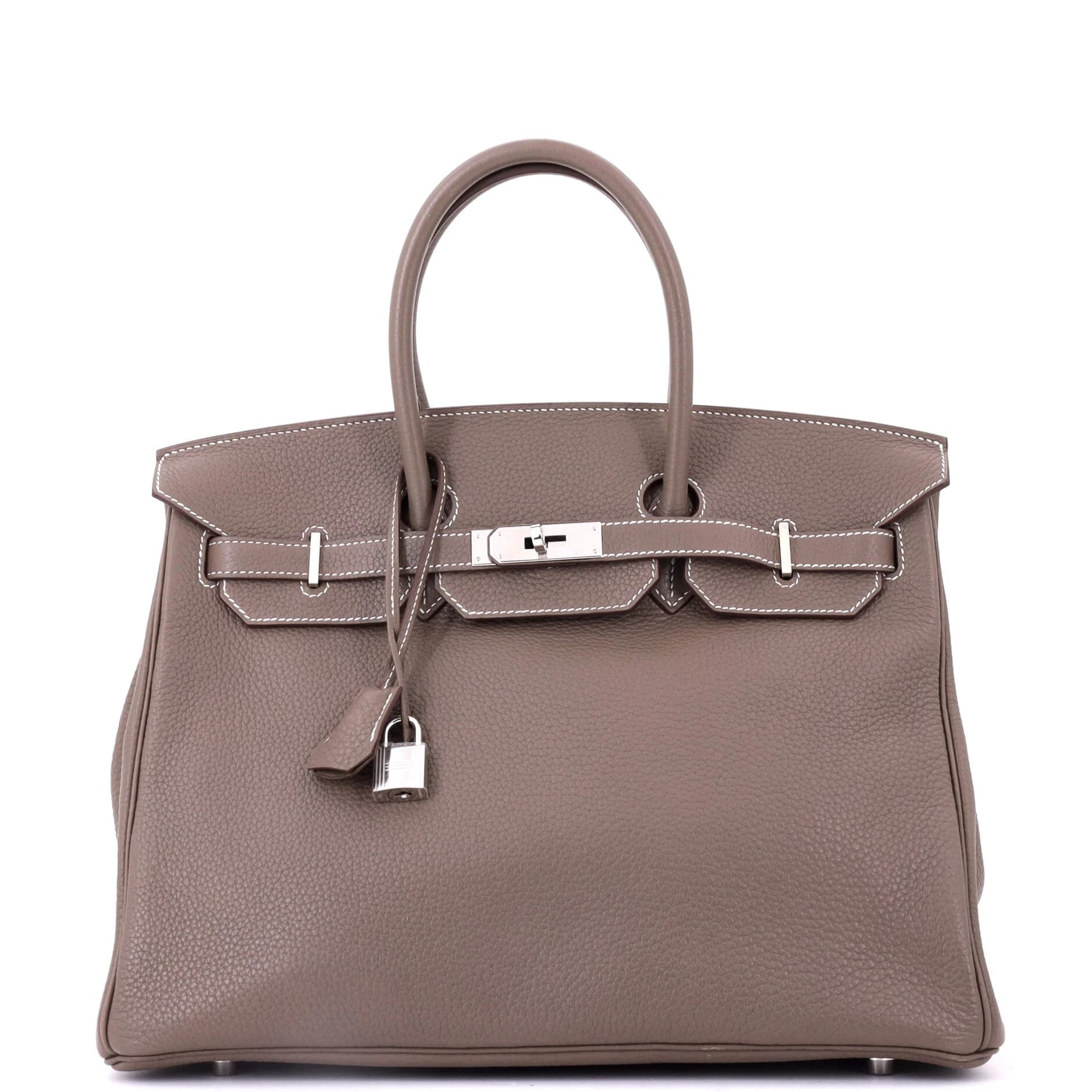 Birkin 35 Clemence Etoupe Palladium