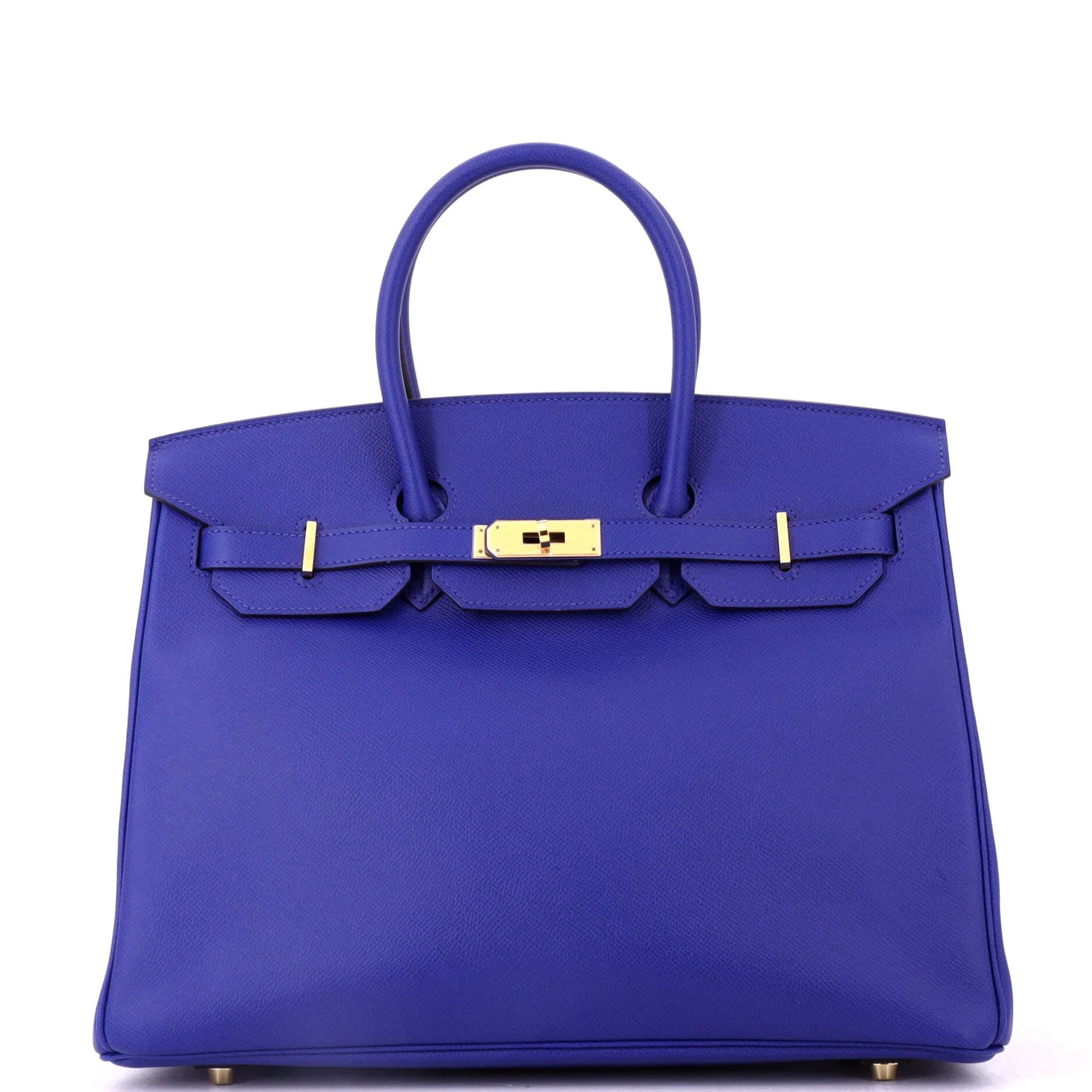 Birkin 35 Epsom Bleu Electrique Gold
