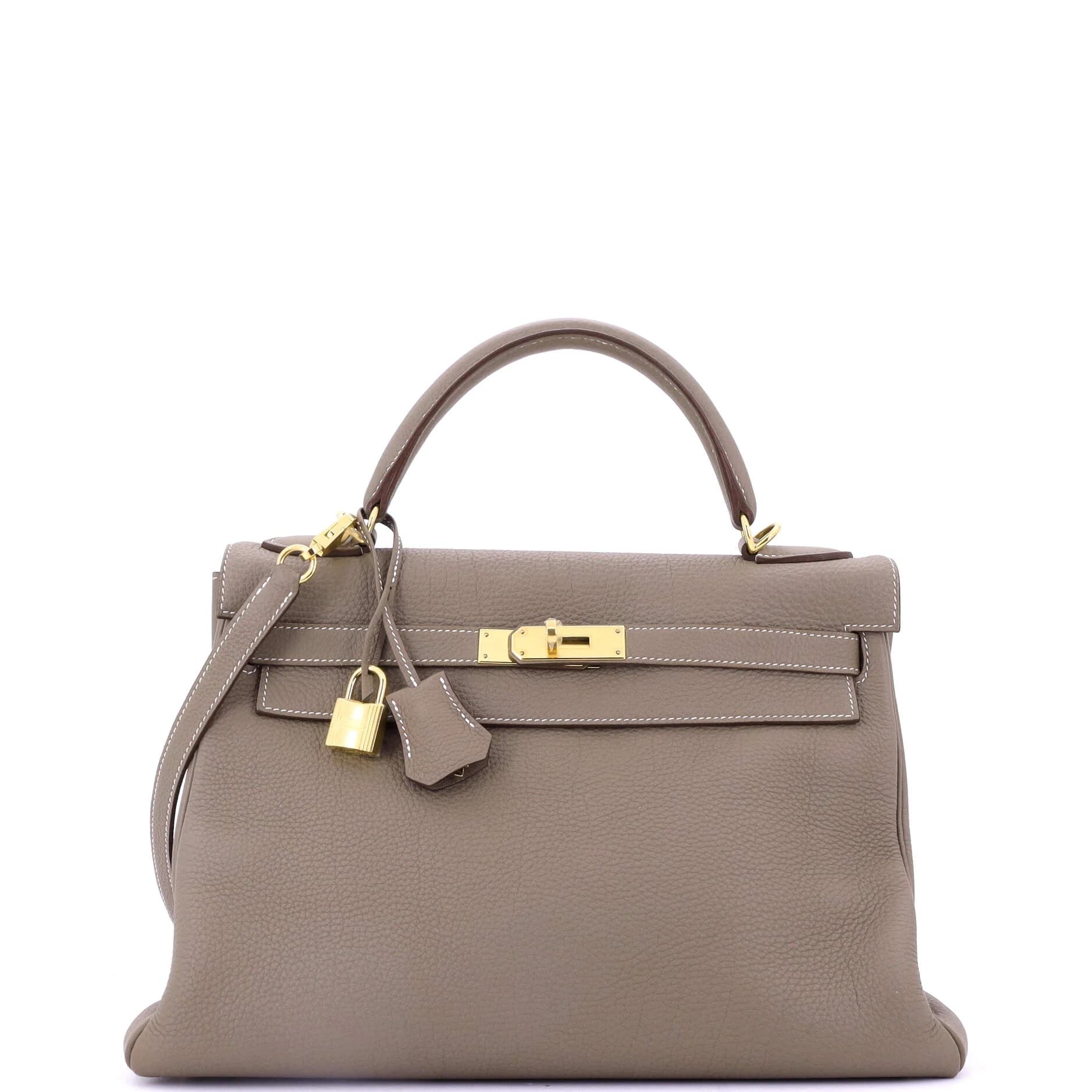 Kelly 32 Togo Etoupe Gold