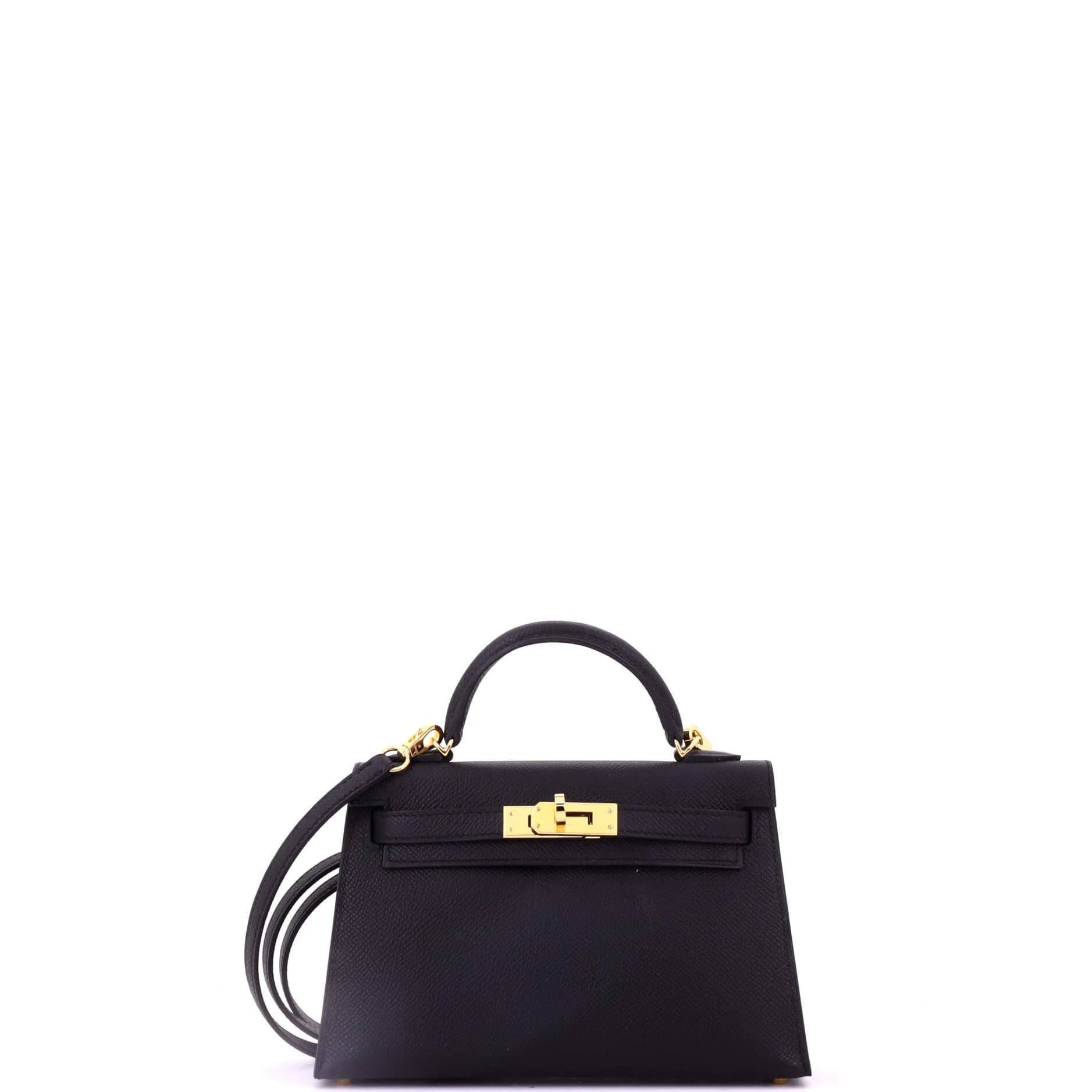 Mini Kelly 20 Epsom Noir Gold