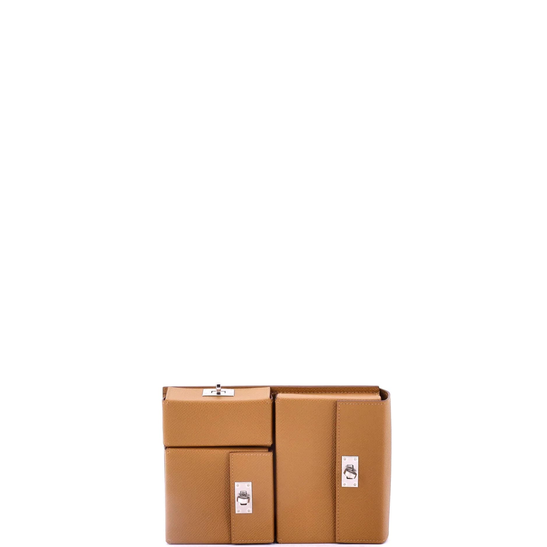 Kelly Multipocket To Go Pouch Epsom Brown Palladium