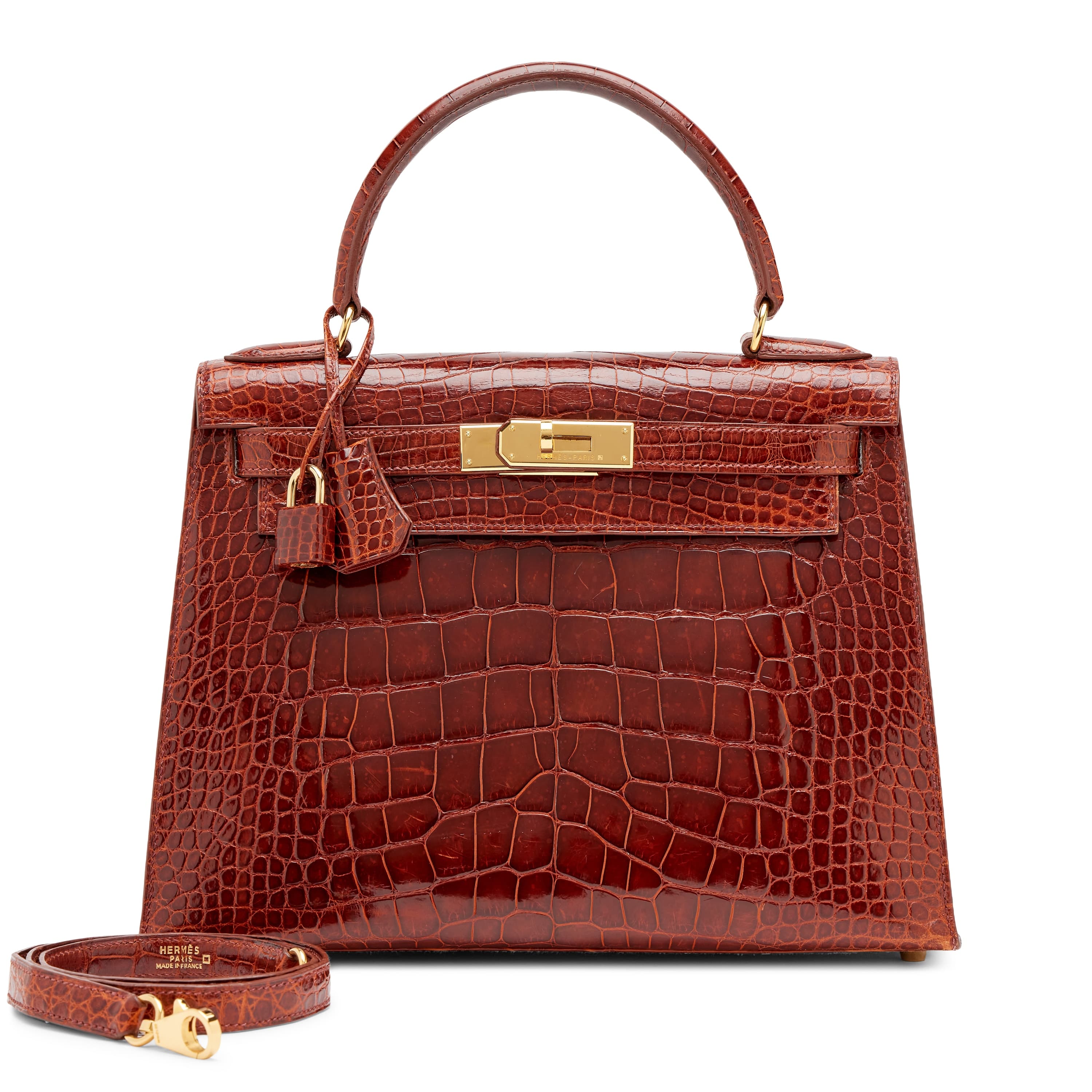 Kelly 28 Shiny Alligator Miel Gold