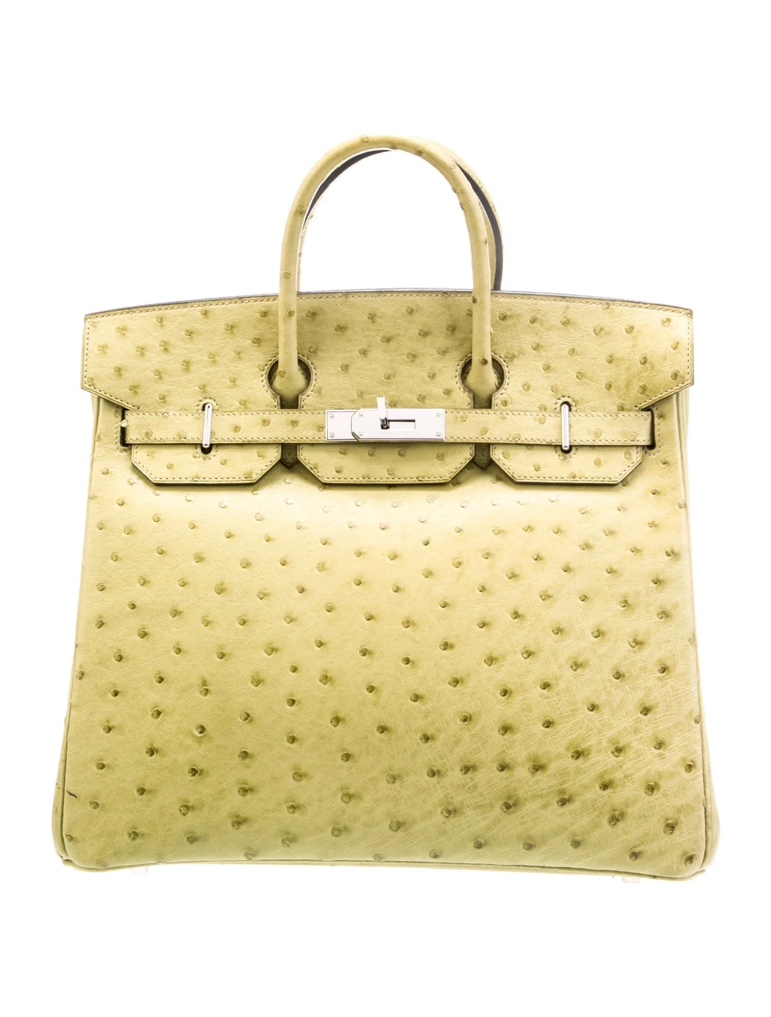 HAC Birkin 32 Ostrich Vert Anis Palladium