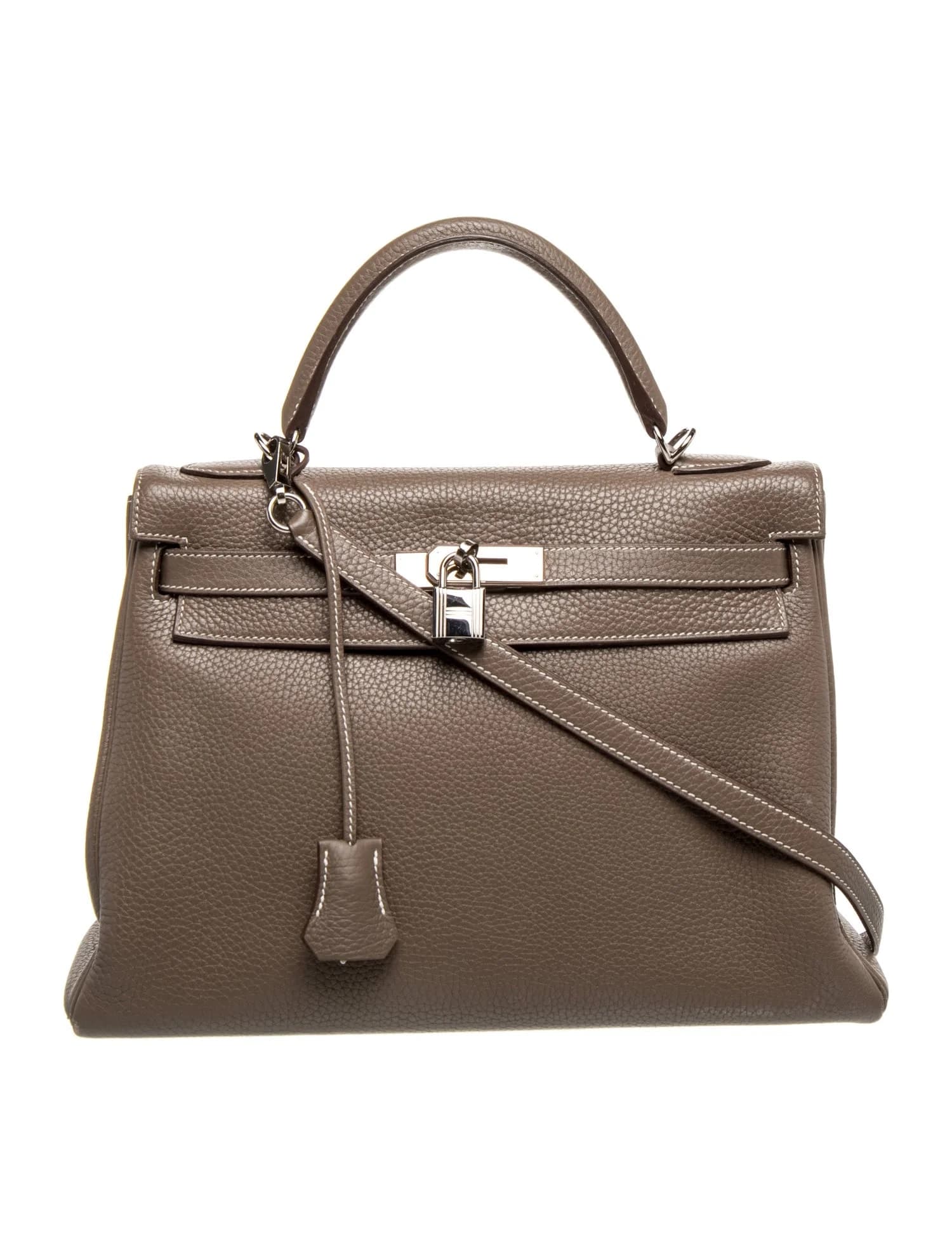Kelly 32 Clemence Etoupe Palladium