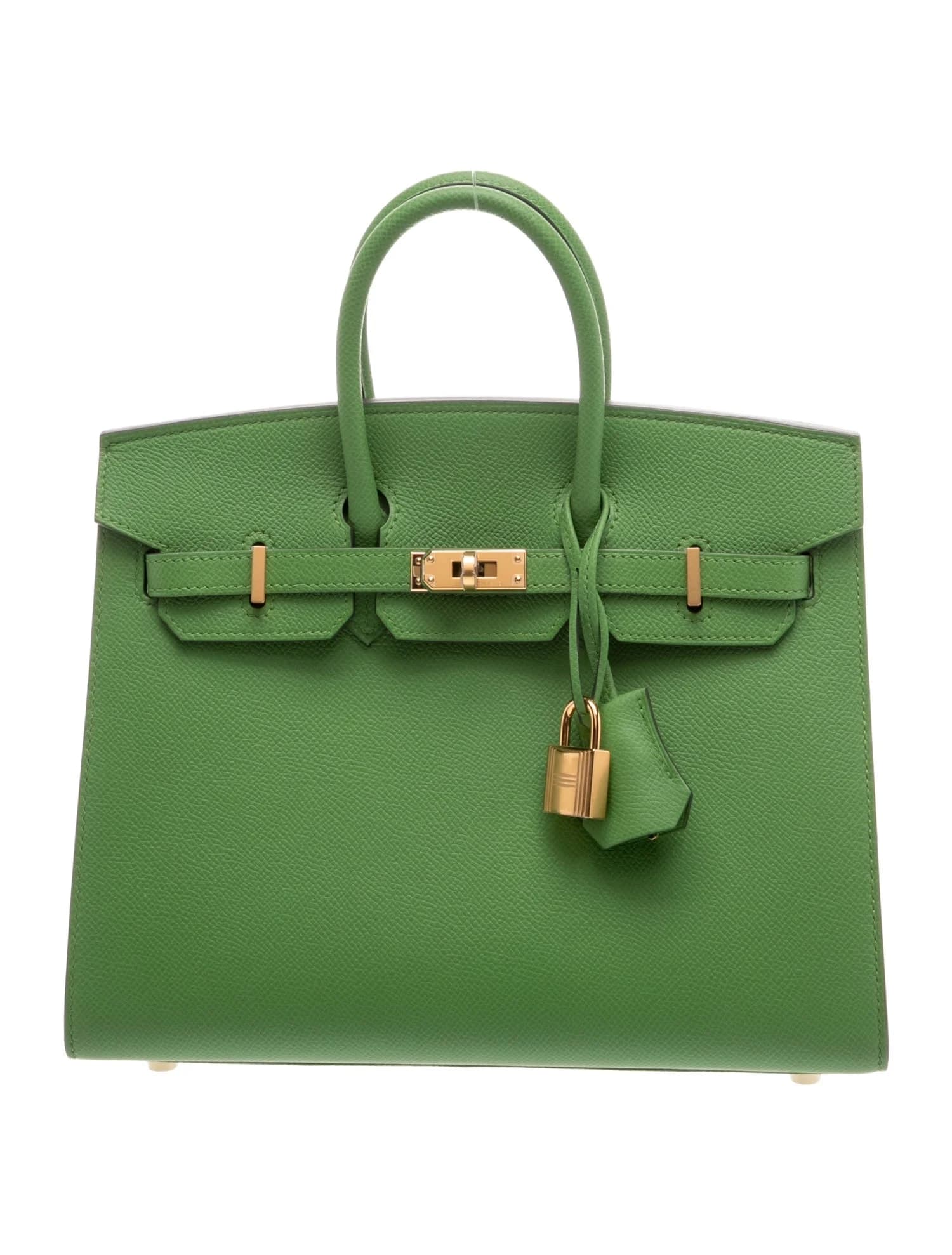 Birkin 25 Epsom Vert Yucca Gold